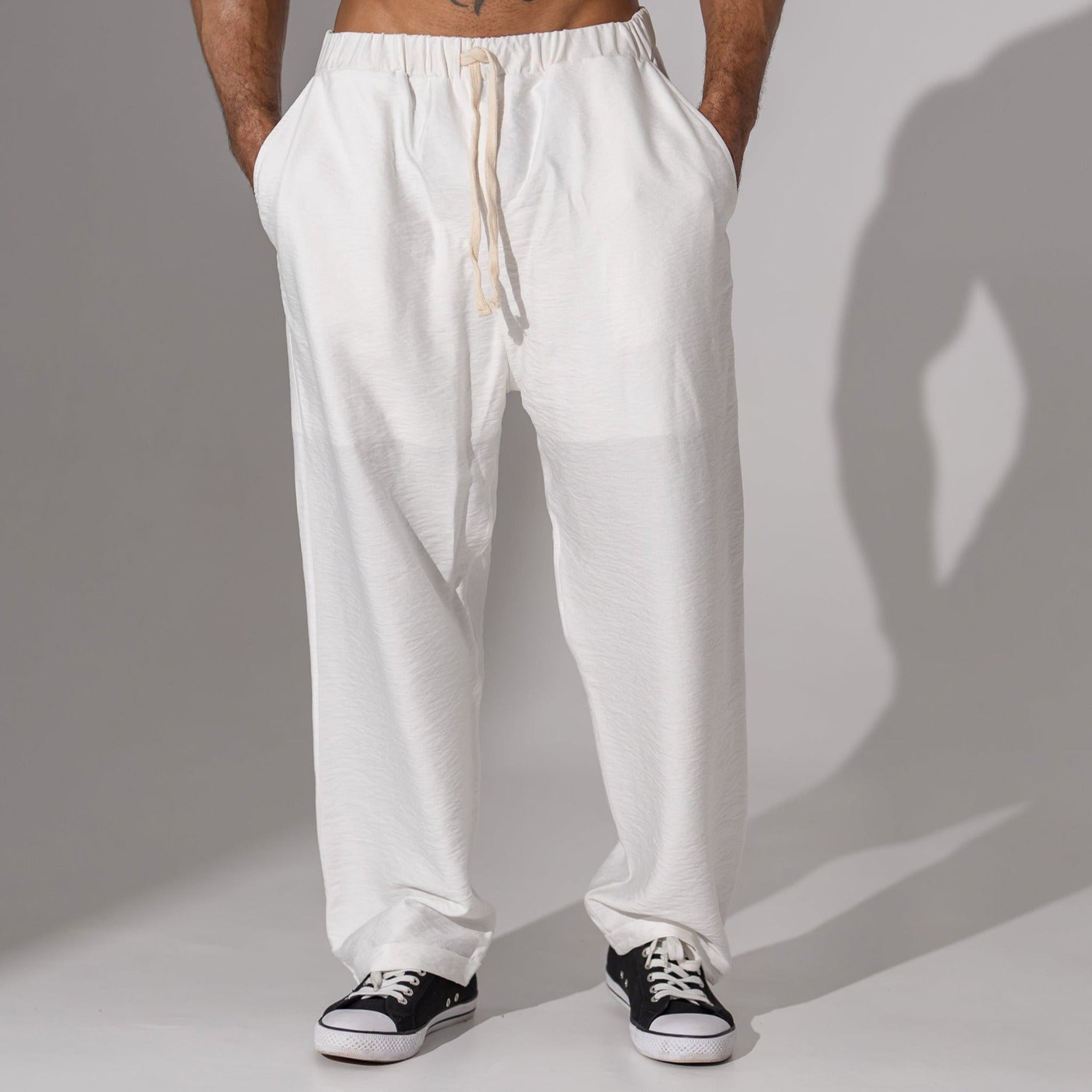 Vagabond Reflectss UFIT Asimetrix: Pantaloni lungi drepti din in alb