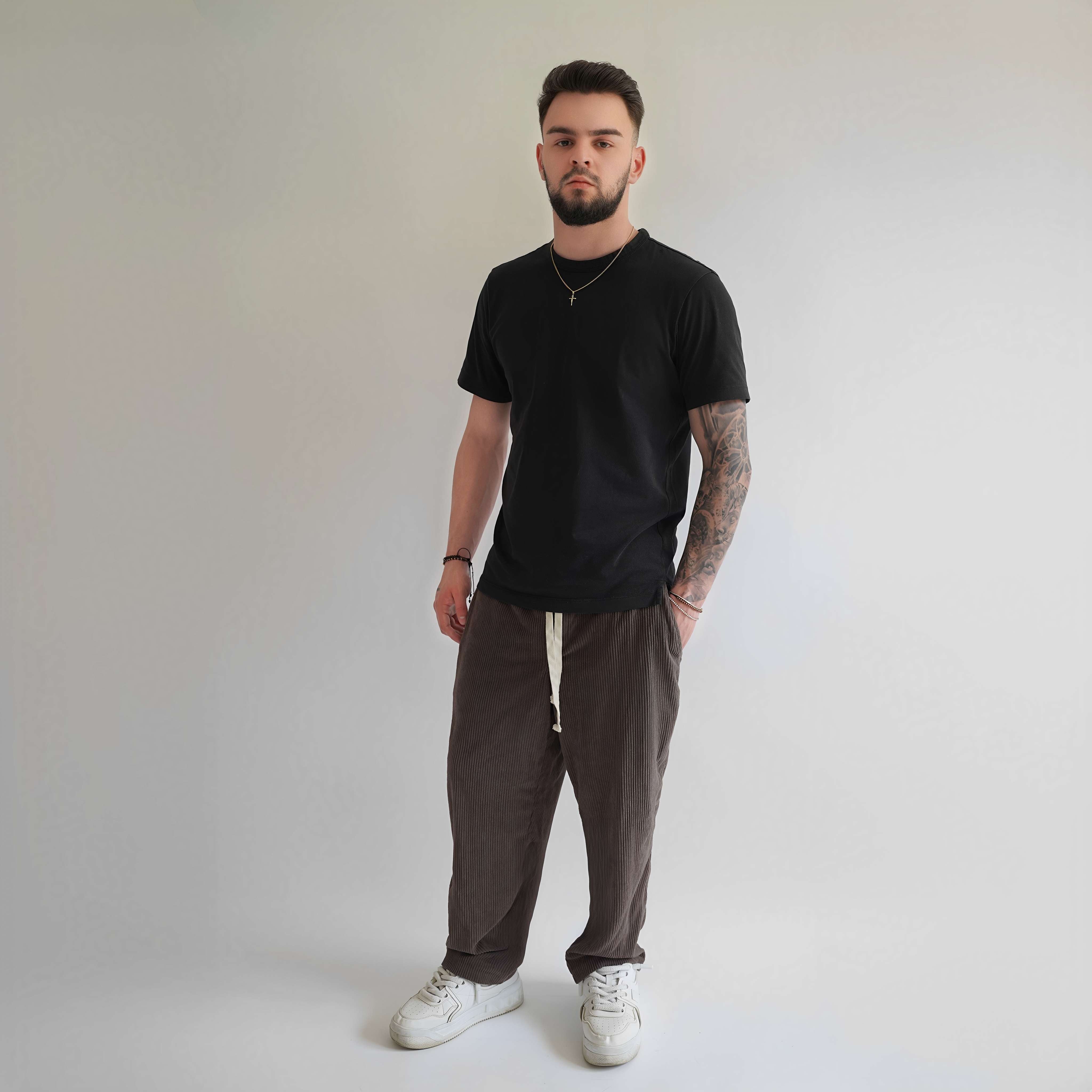 Pantaloni din raiat cu tur lasat