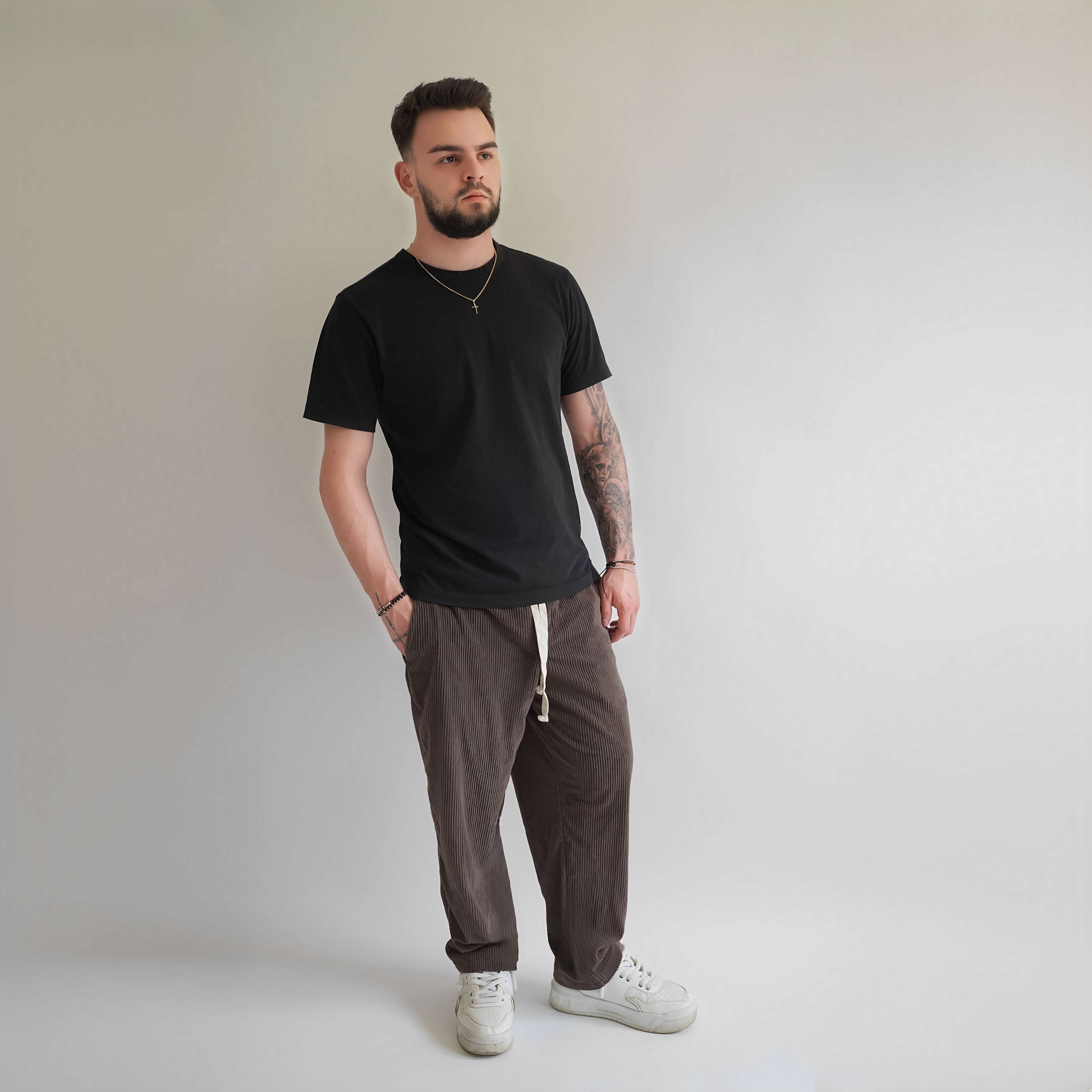 Pantaloni din raiat cu tur lasat