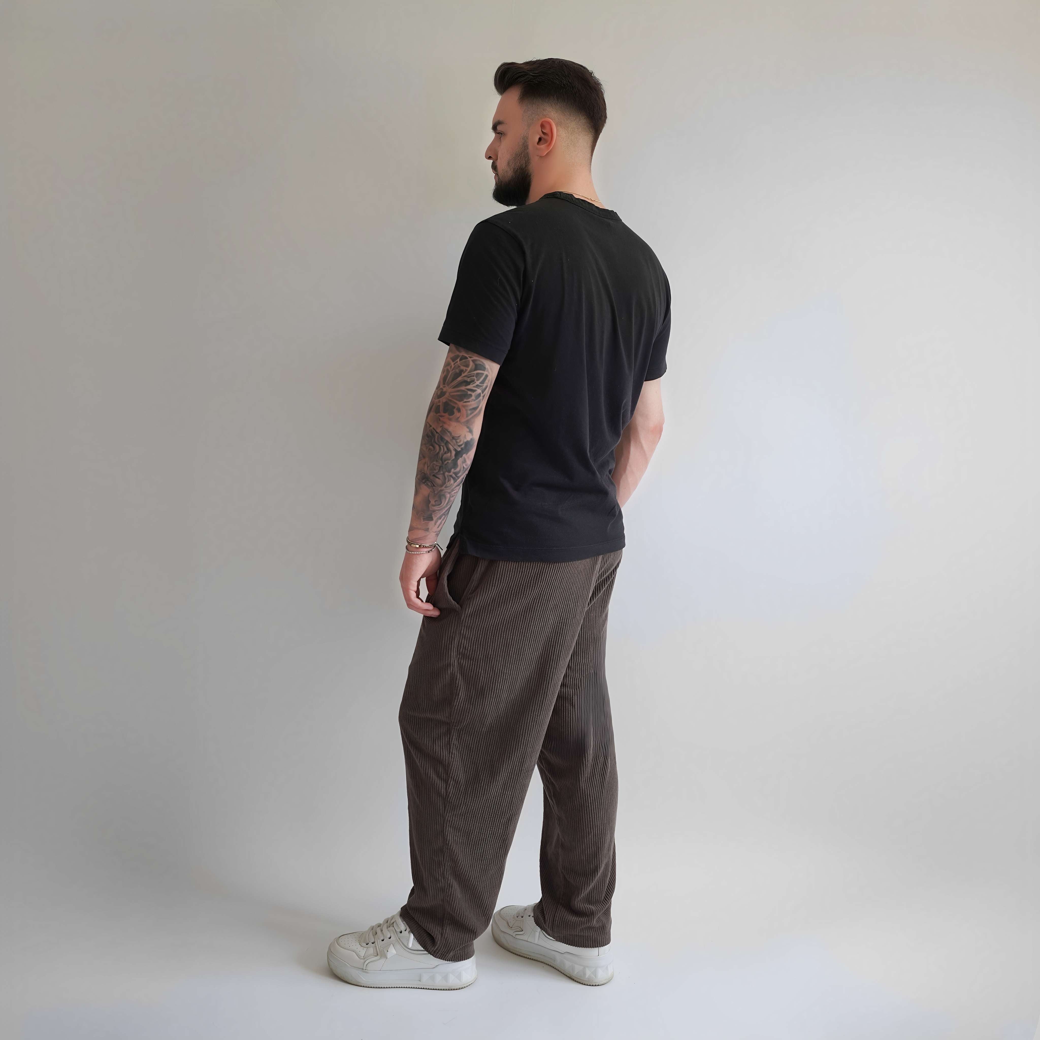 Pantaloni din raiat cu tur lasat