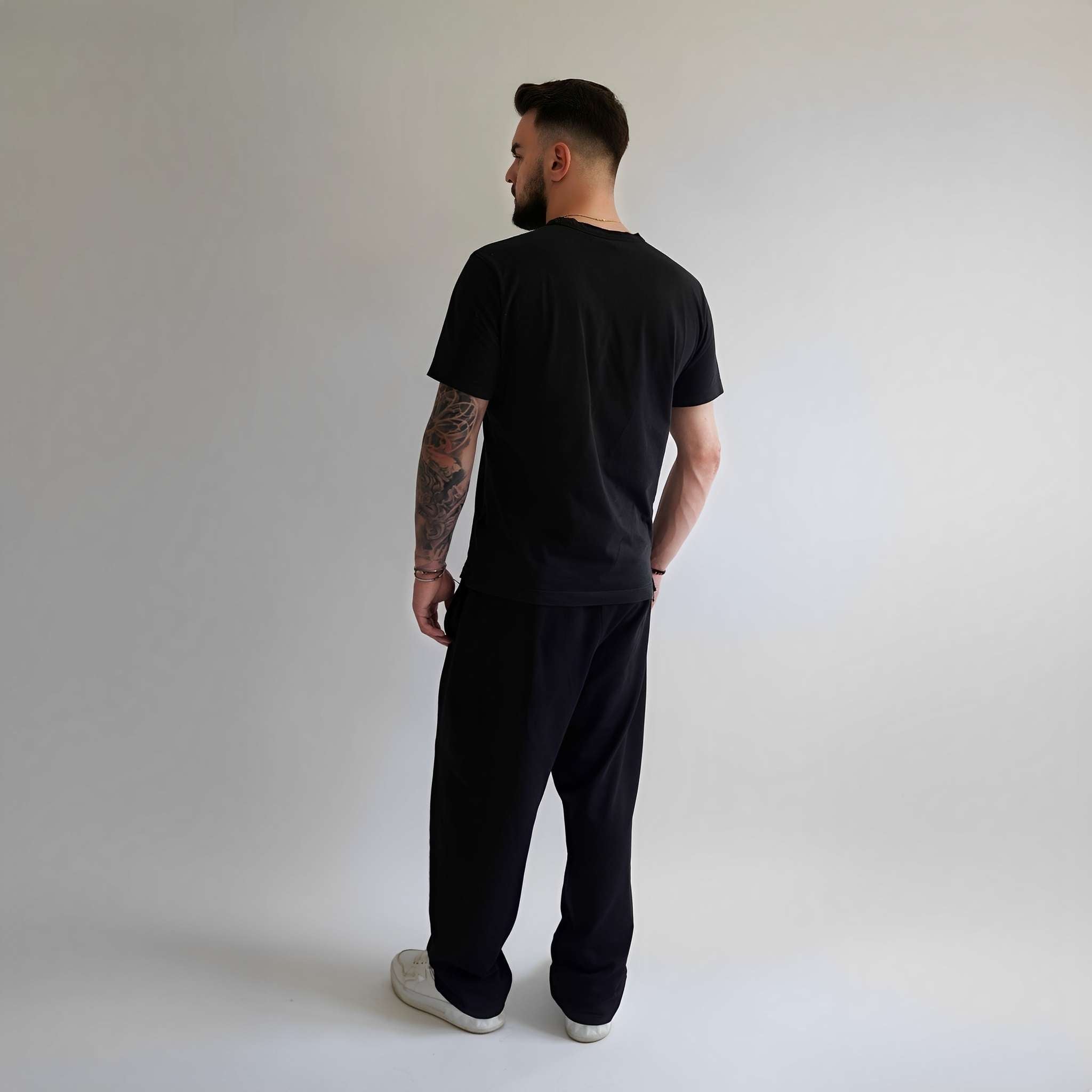 Tricou basic negru din bumbac