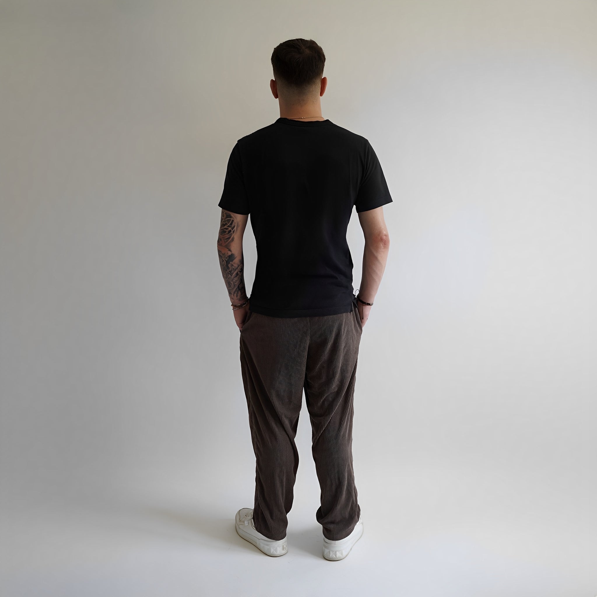 Pantaloni din raiat cu tur lasat