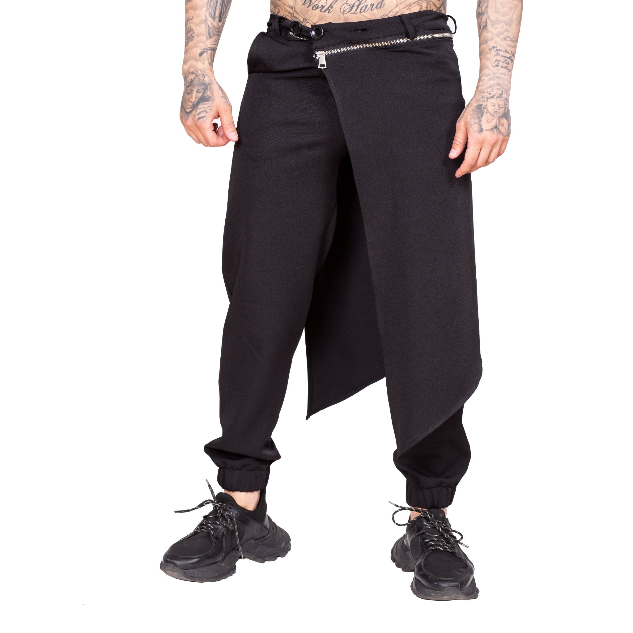 Pantaloni negri cu sort detasabil PN15 XXXL
