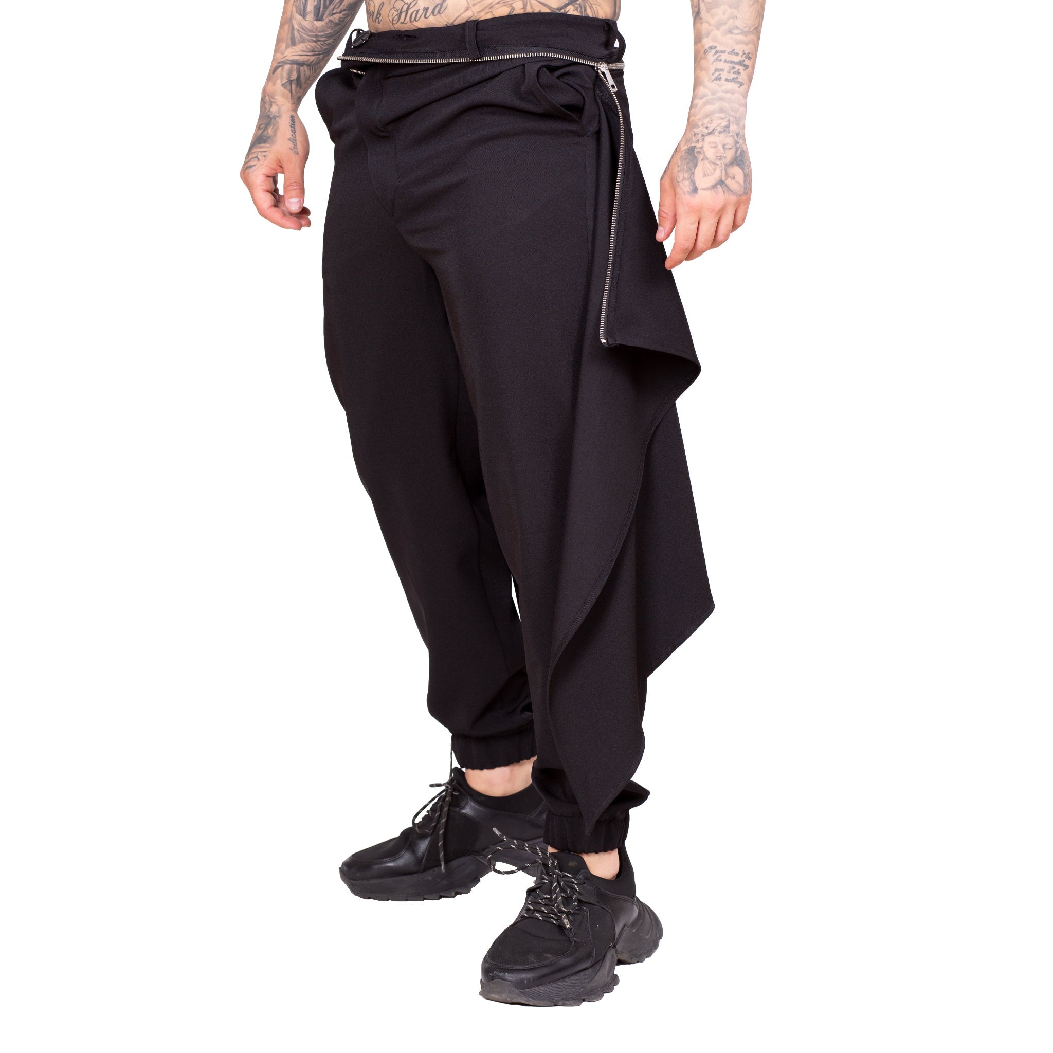 Pantaloni negri cu sort detasabil PN15 XXXL