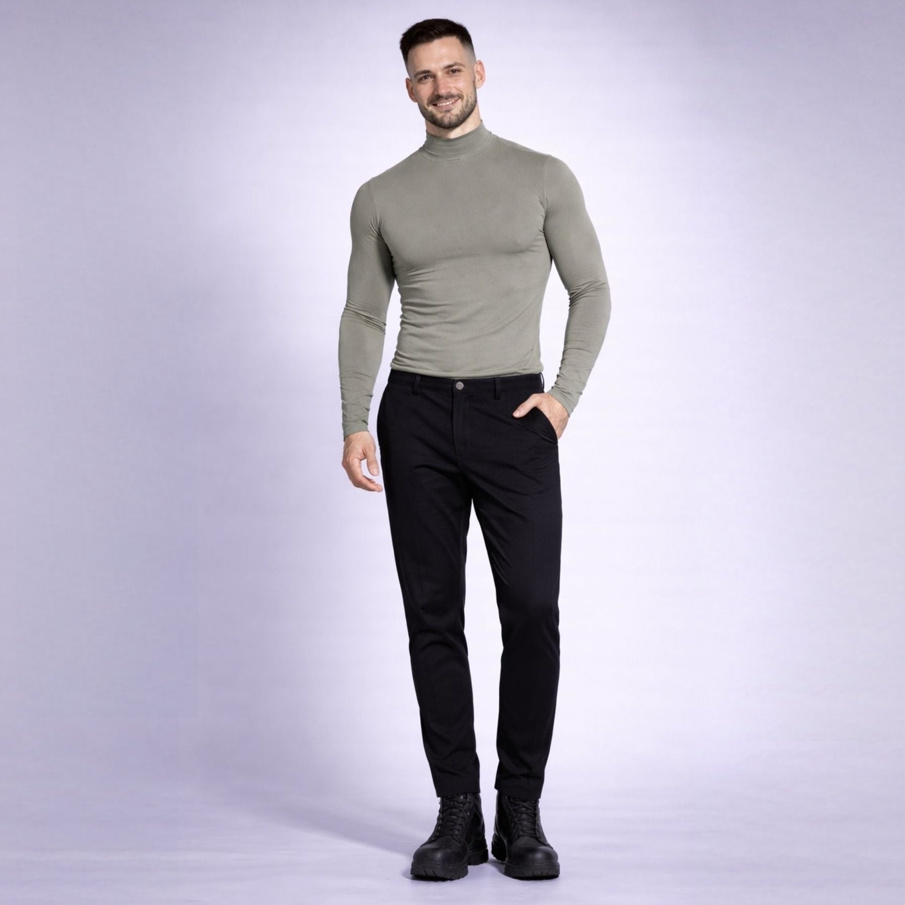 Pantaloni bărbătești negri conici – Stil modern și croială slim