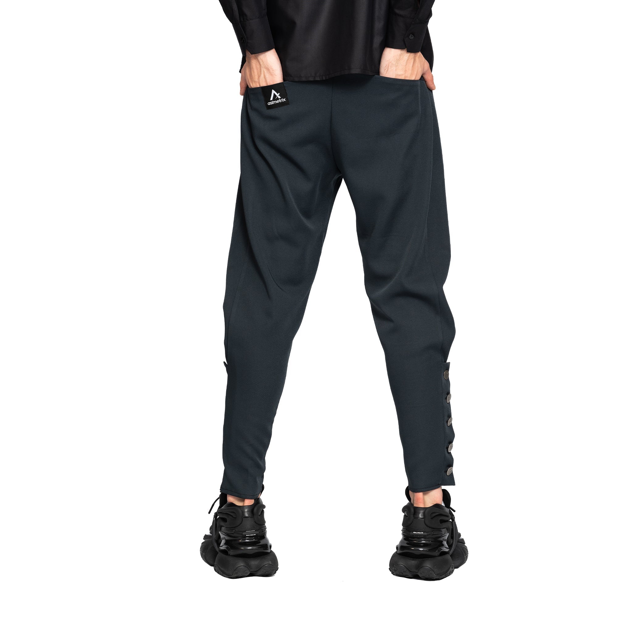 vagabond reflectss asimetrix pantaloni conici cu tur lasat