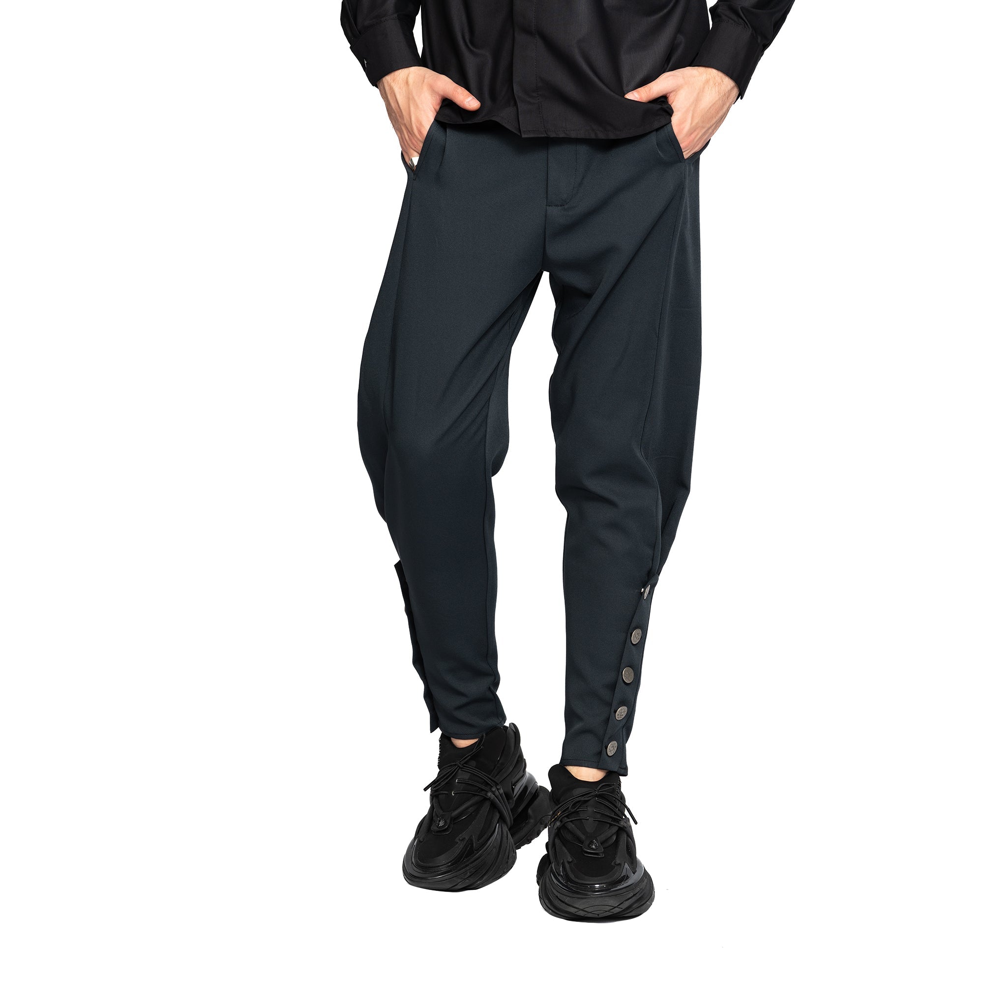 vagabond reflectss asimetrix pantaloni conici cu tur lasat