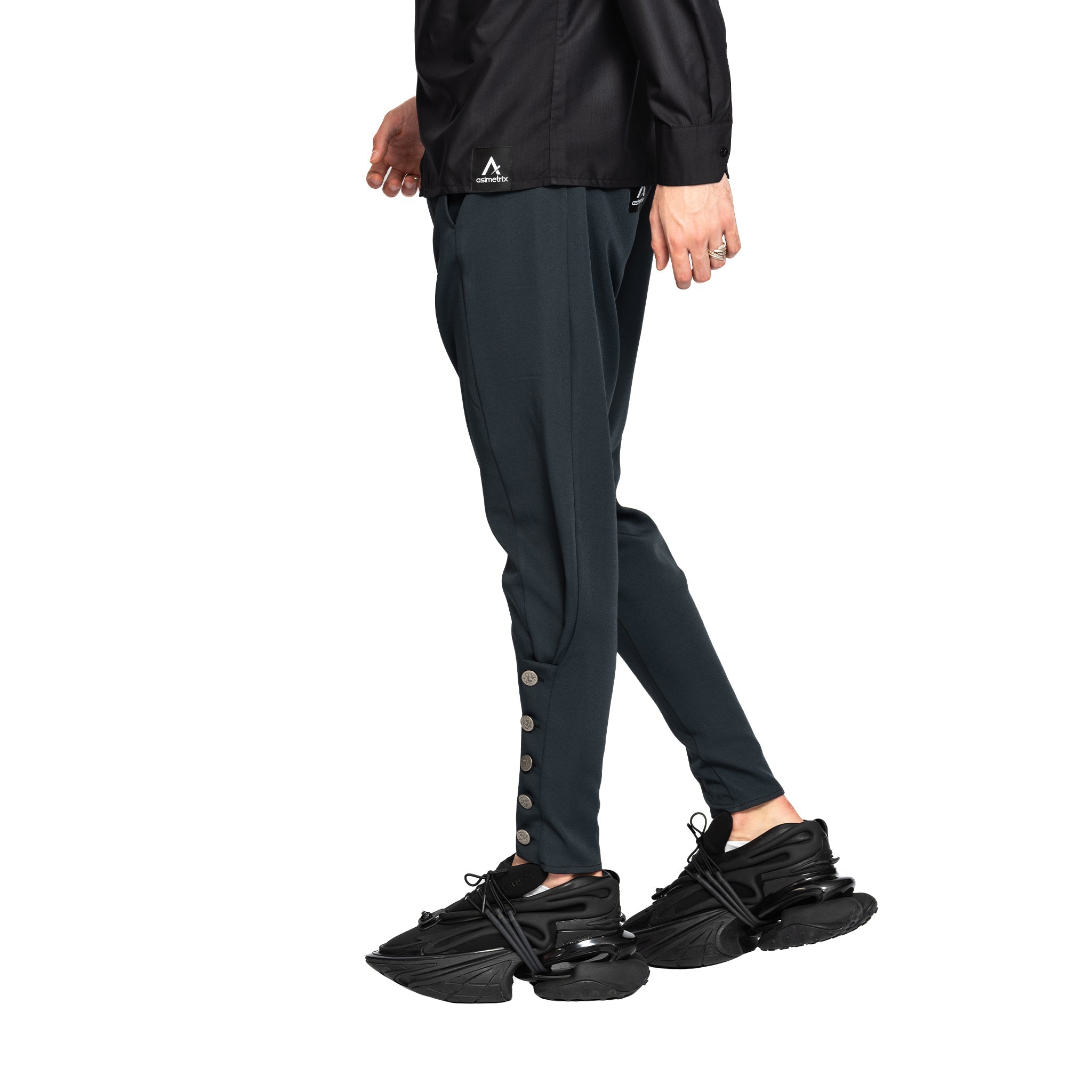 vagabond reflectss asimetrix pantaloni conici cu tur lasat