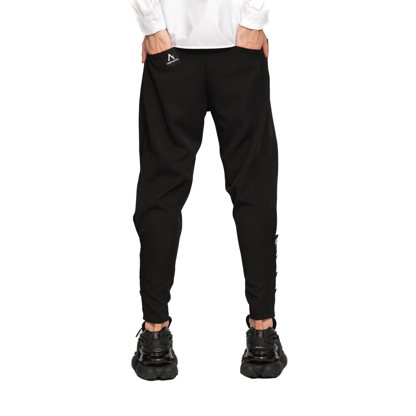 vagabond reflectss asimetrix pantaloni conici cu tur lasat