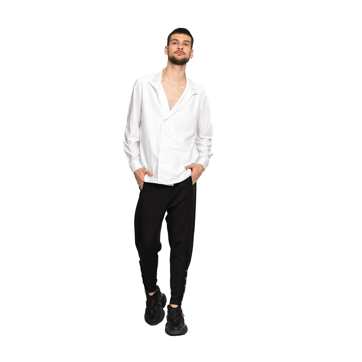 vagabond reflectss asimetrix pantaloni conici cu tur lasat