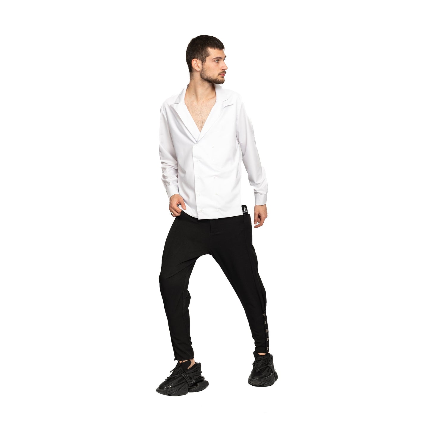 vagabond reflectss asimetrix pantaloni conici cu tur lasat