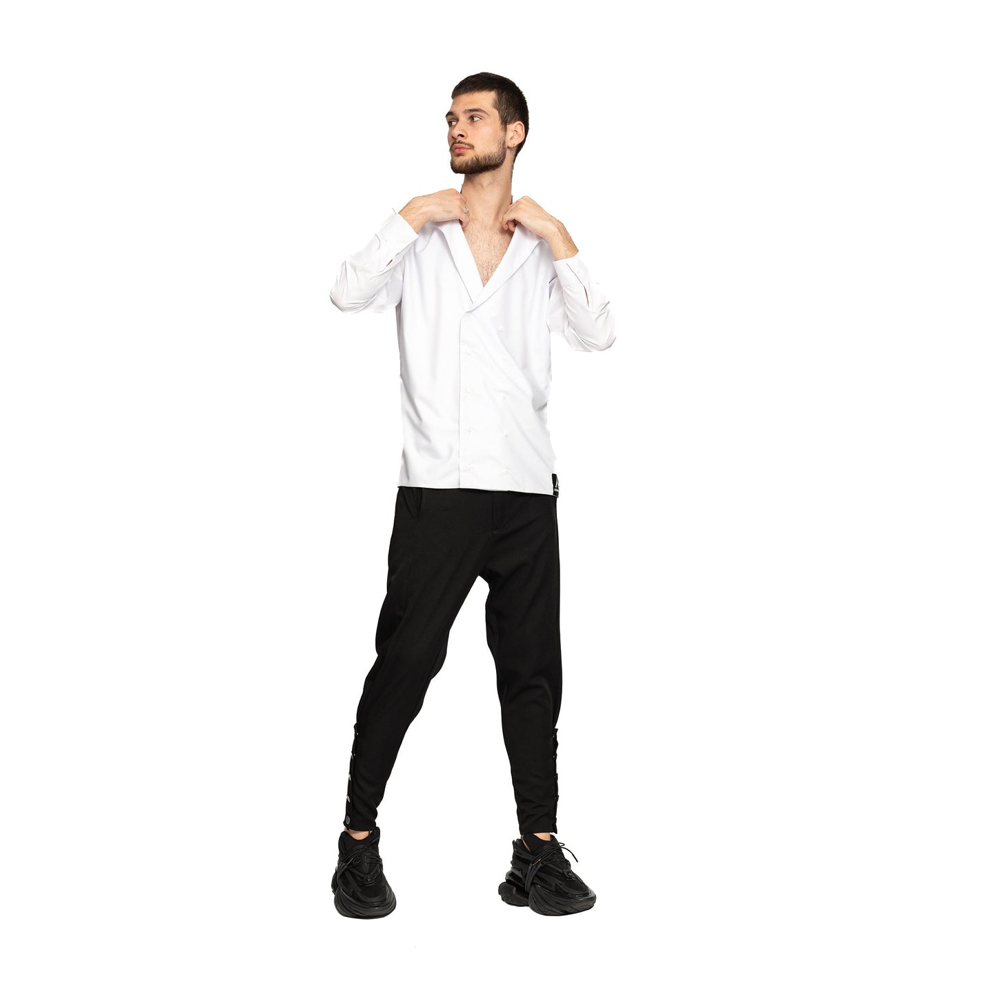vagabond reflectss asimetrix pantaloni conici cu tur lasat