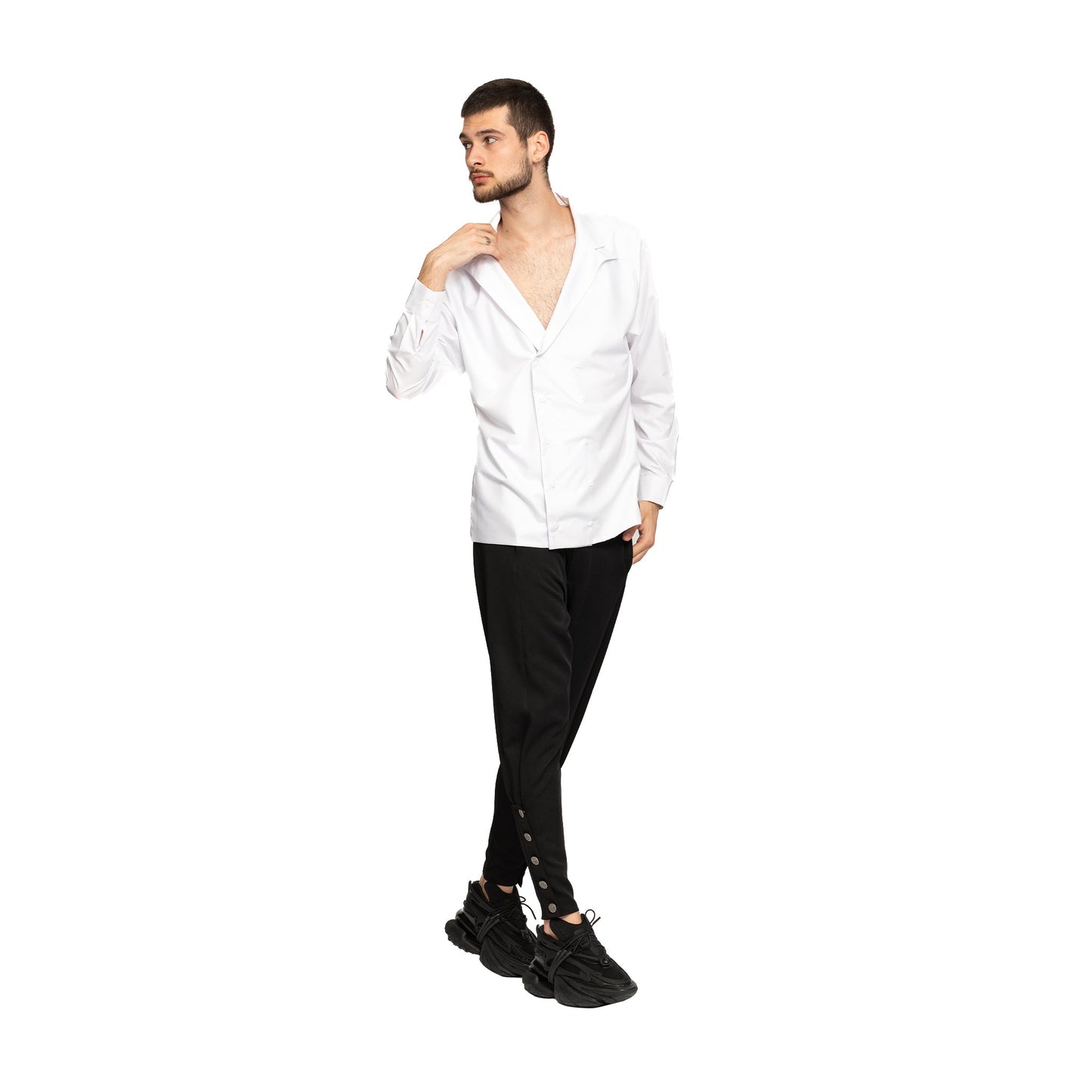 vagabond reflectss asimetrix pantaloni conici cu tur lasat