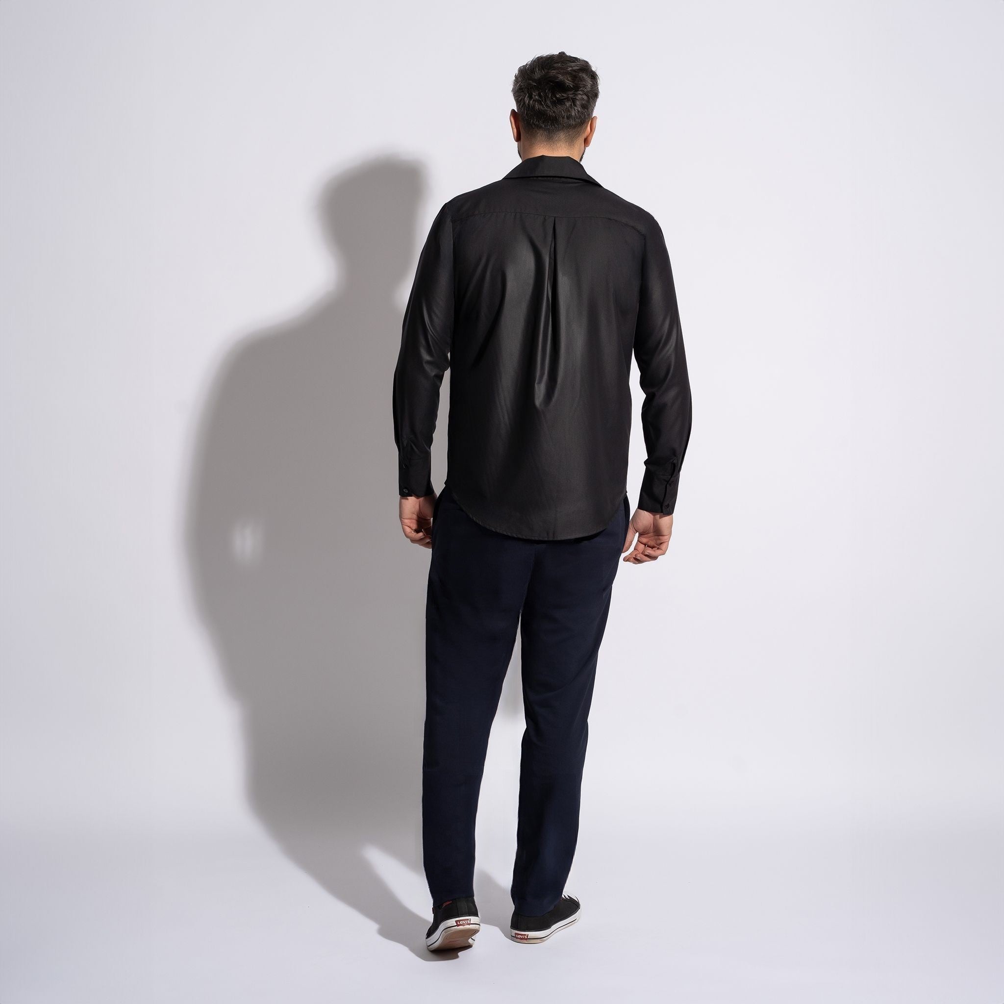 camasa barbateasca neagra regular fit