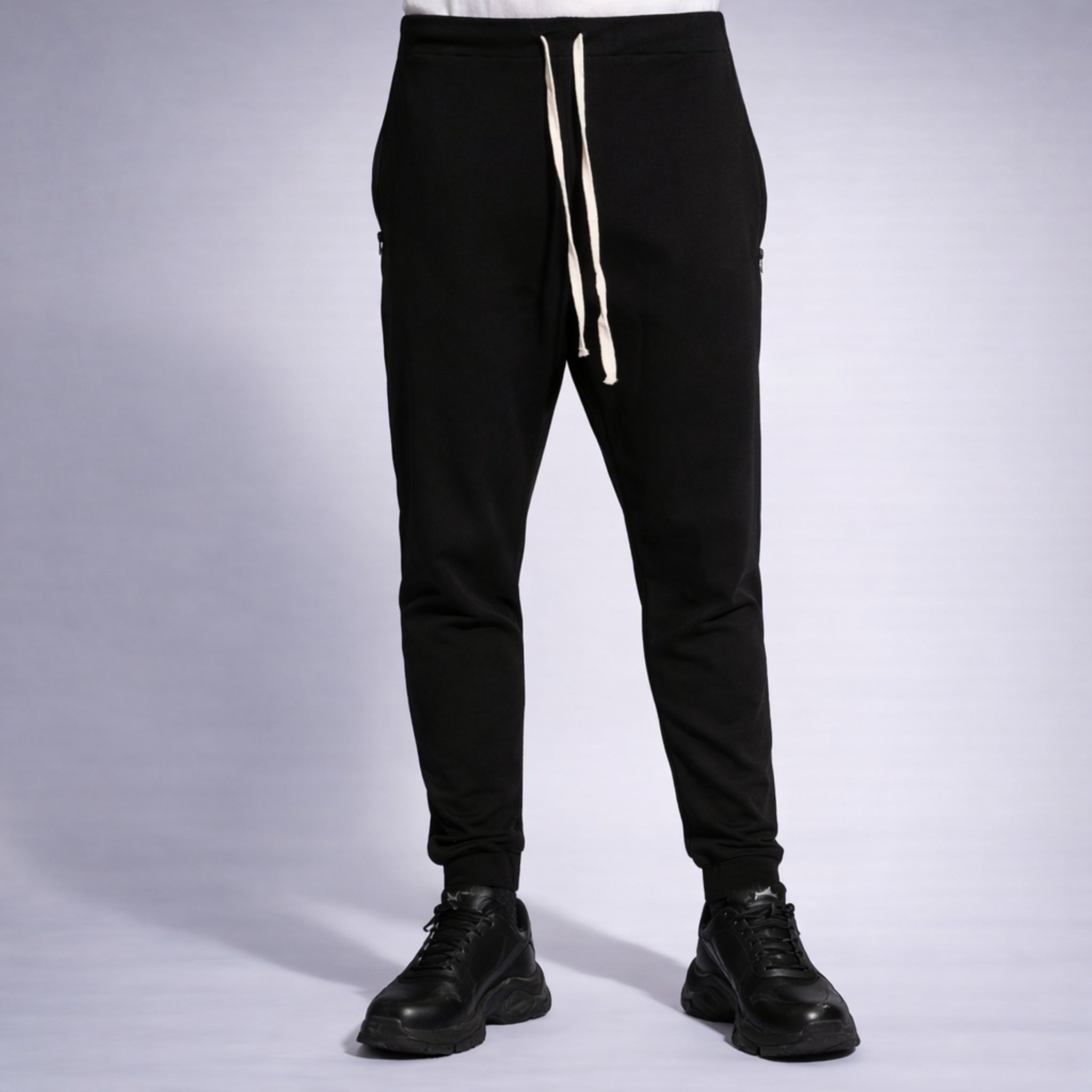 Pantaloni de trening bărbătești conici cu buzunare și fermoare impermeabile – Stil modern premium