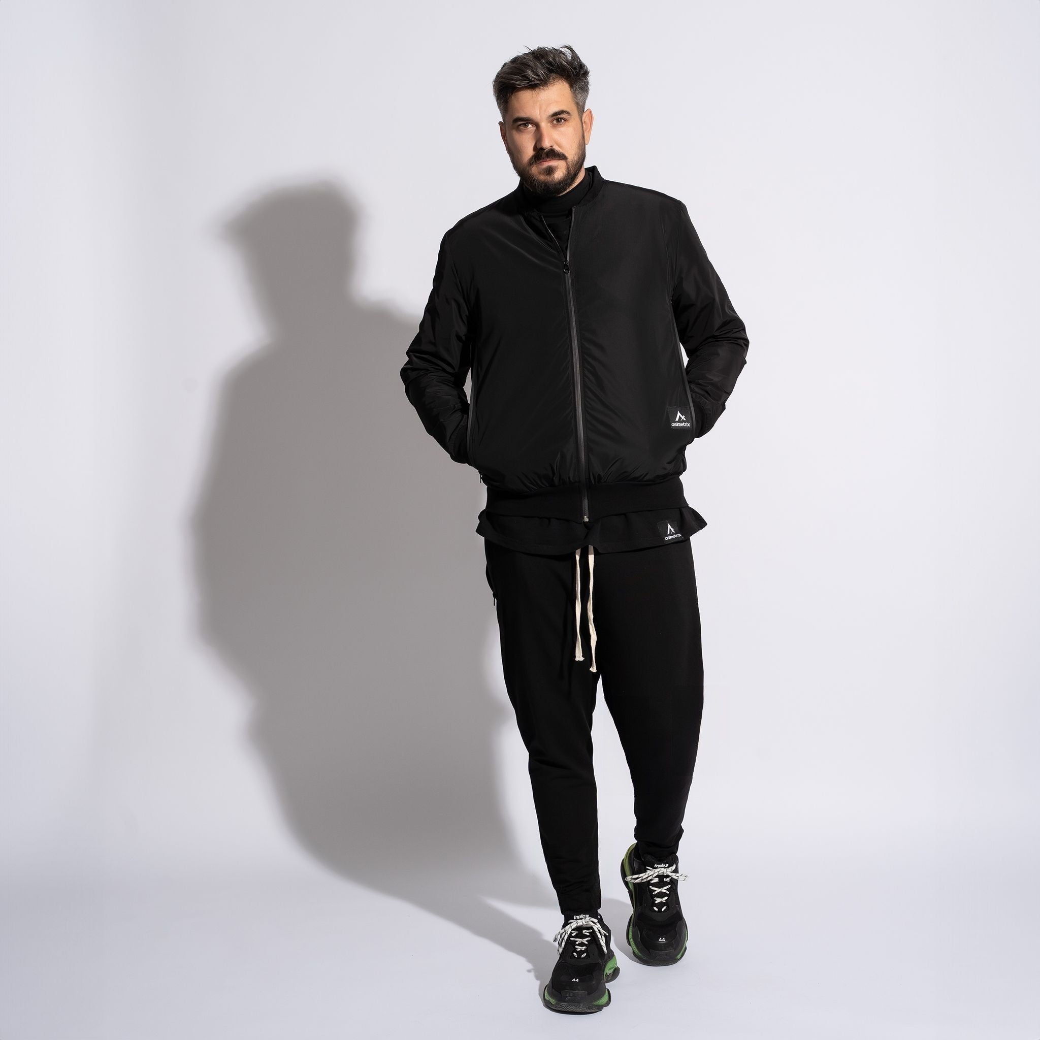 geaca barbateasca bomber din fas cu fermoare impermeabile