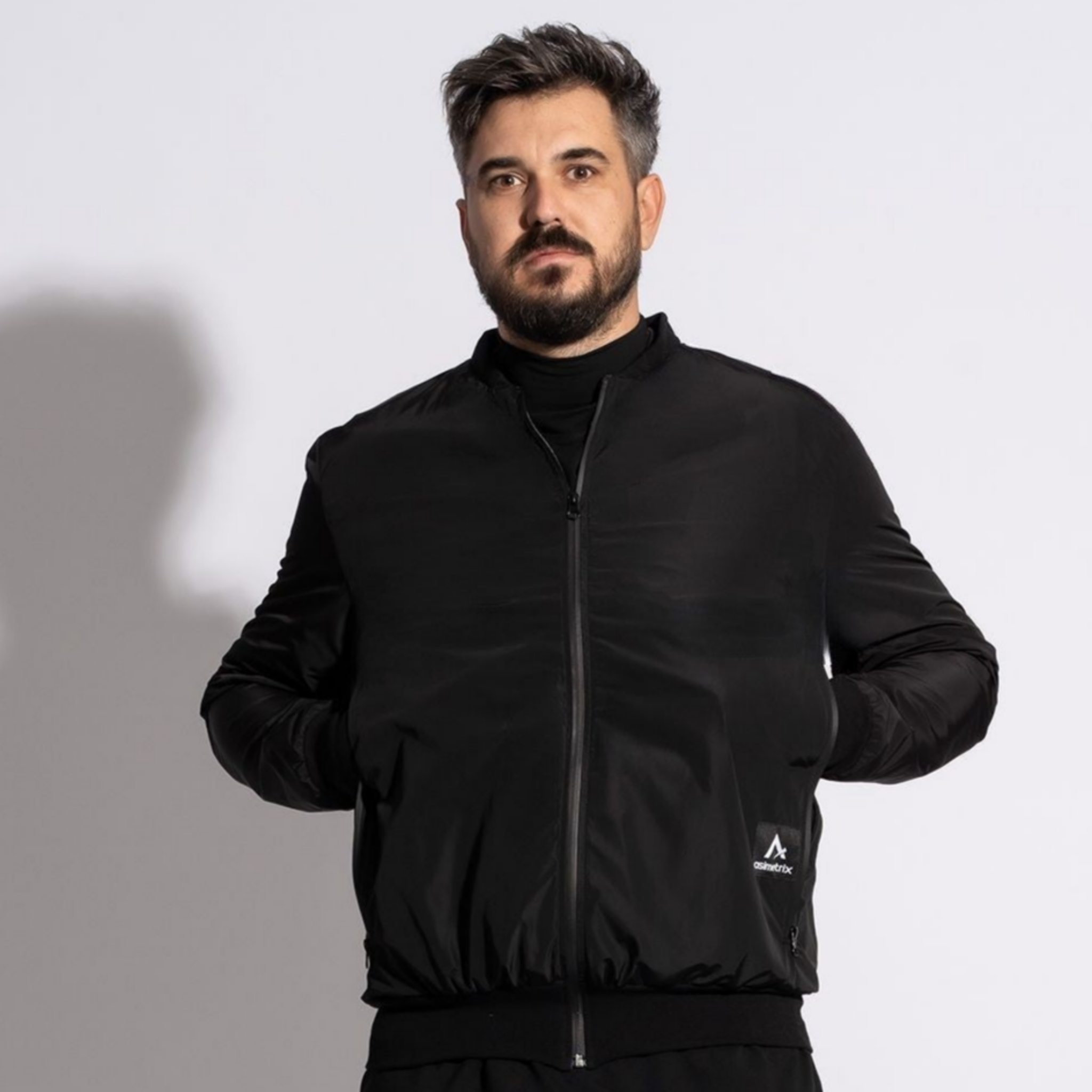 geaca barbateasca bomber din fas cu fermoare impermeabile