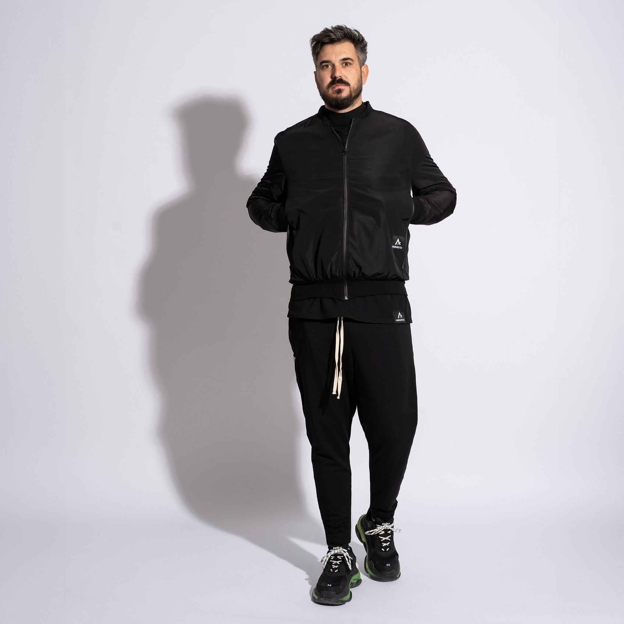 geaca barbateasca bomber din fas cu fermoare impermeabile