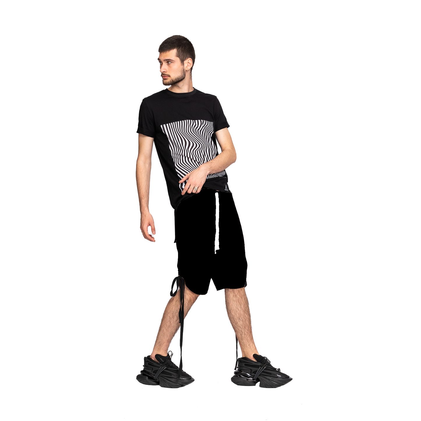 vagabond reflectss asimetrix pantaloni scurti cu tur lasat