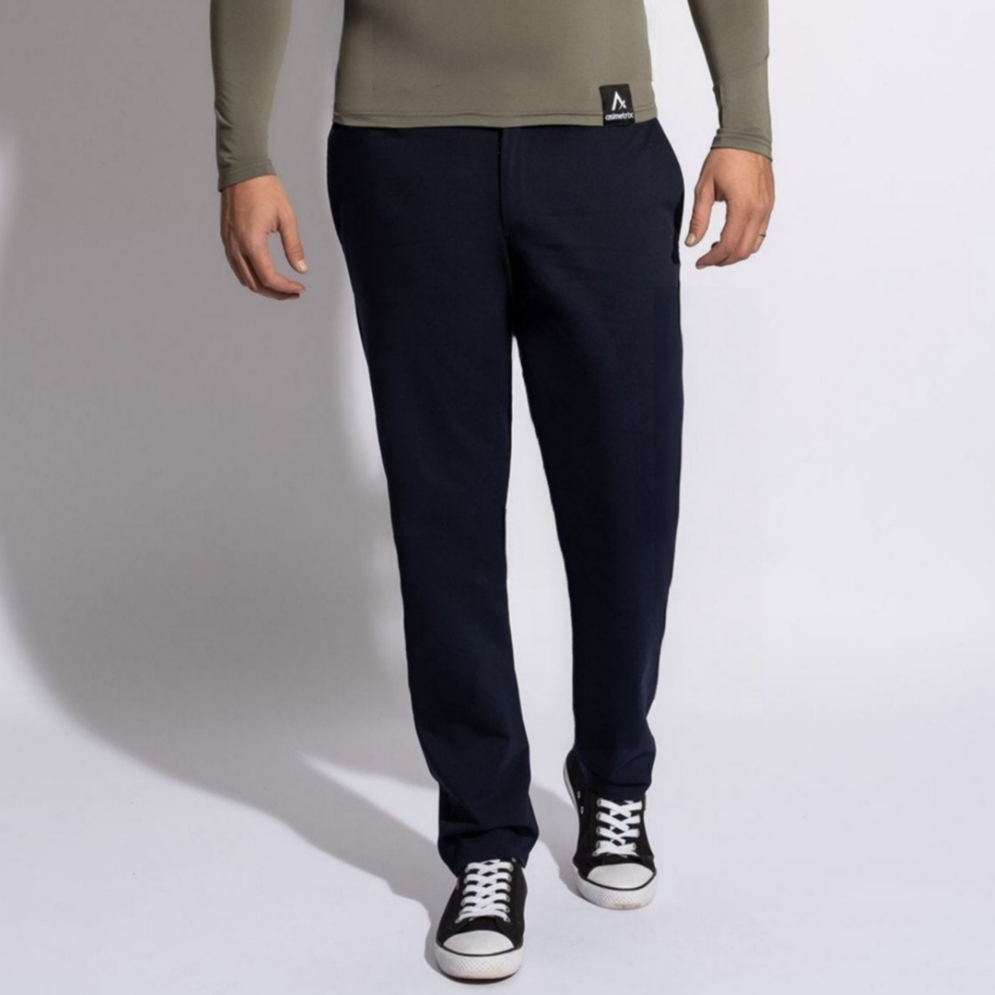 pantaloni barbatesti bleumarin conici