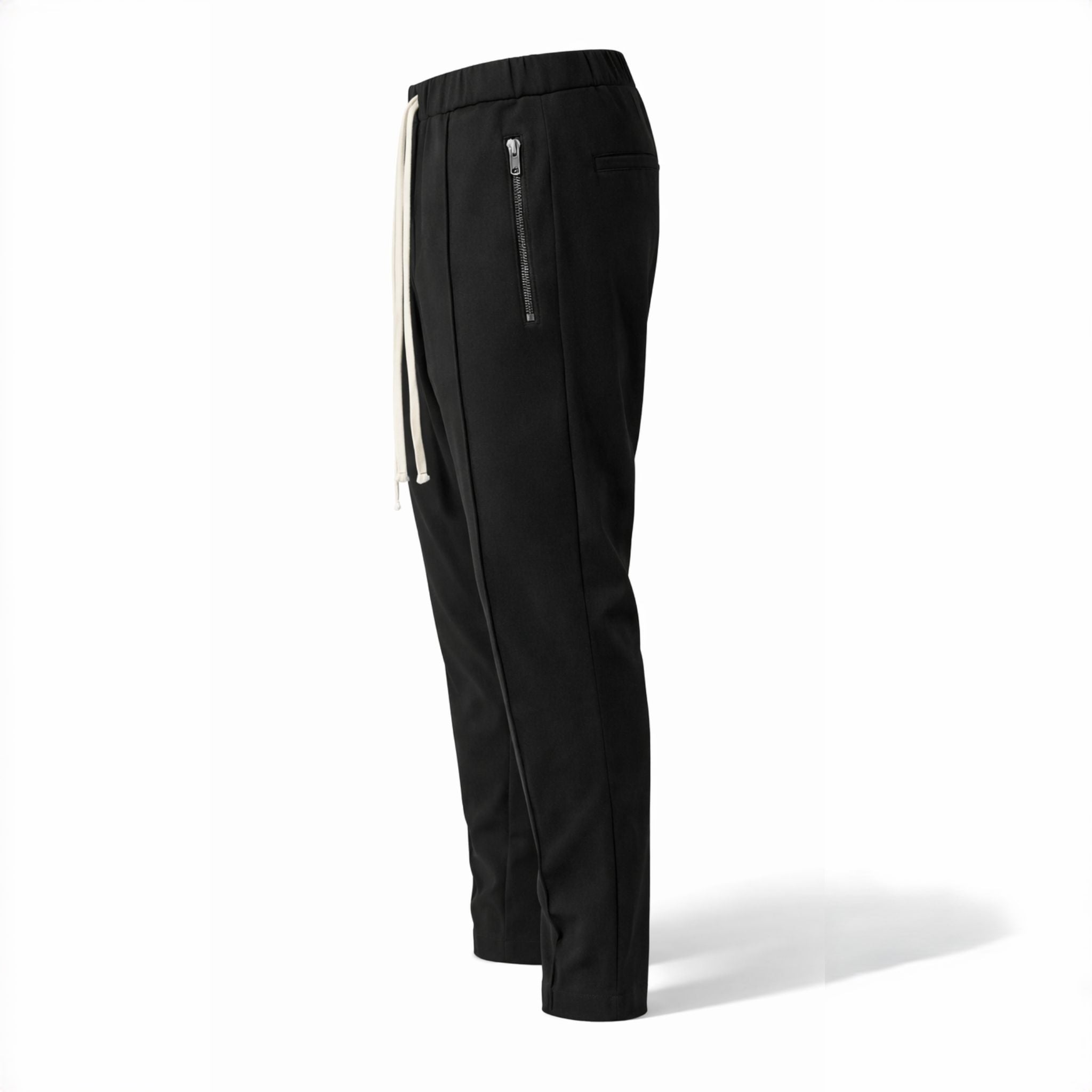 Pantaloni eleganți bărbătești cu tur și buzunare cu fermoare metalice – Stil modern și funcțional