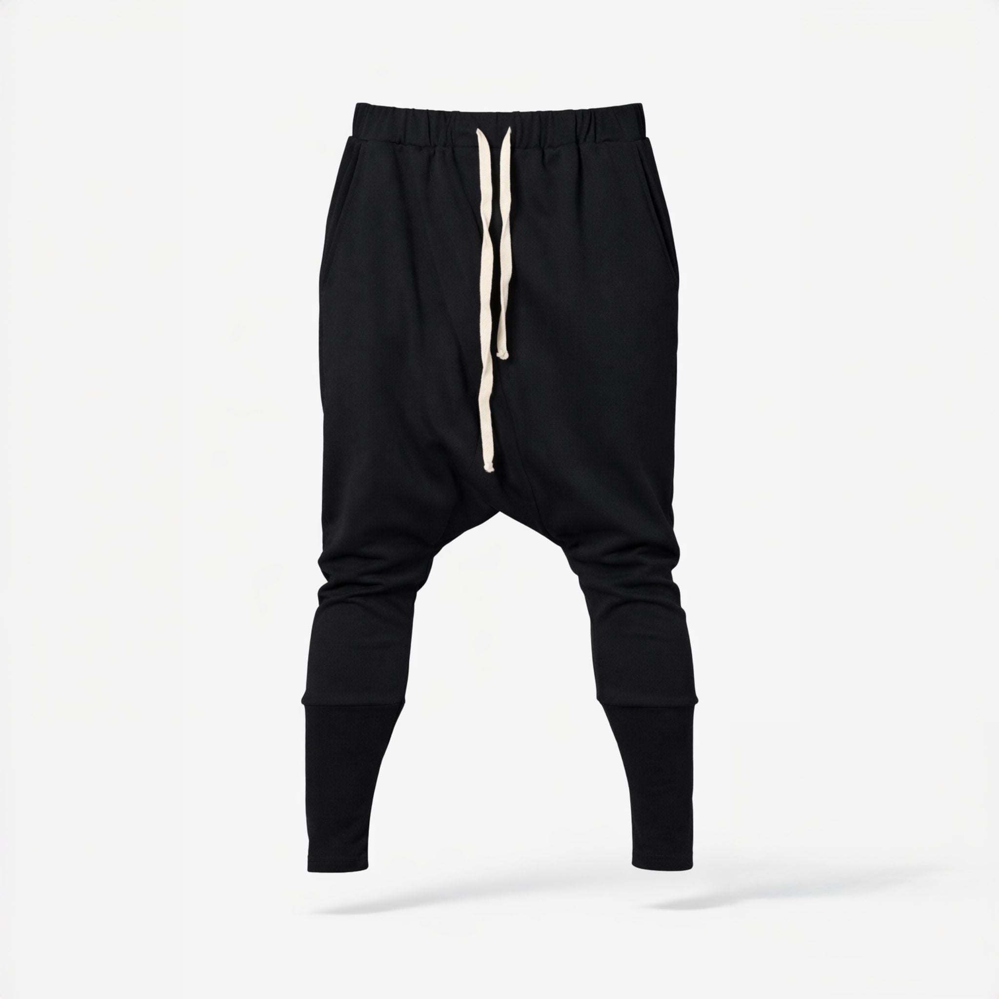 Pantaloni negri bărbătești cu tur și croială mulată pe gambă – Stil modern și dinamic