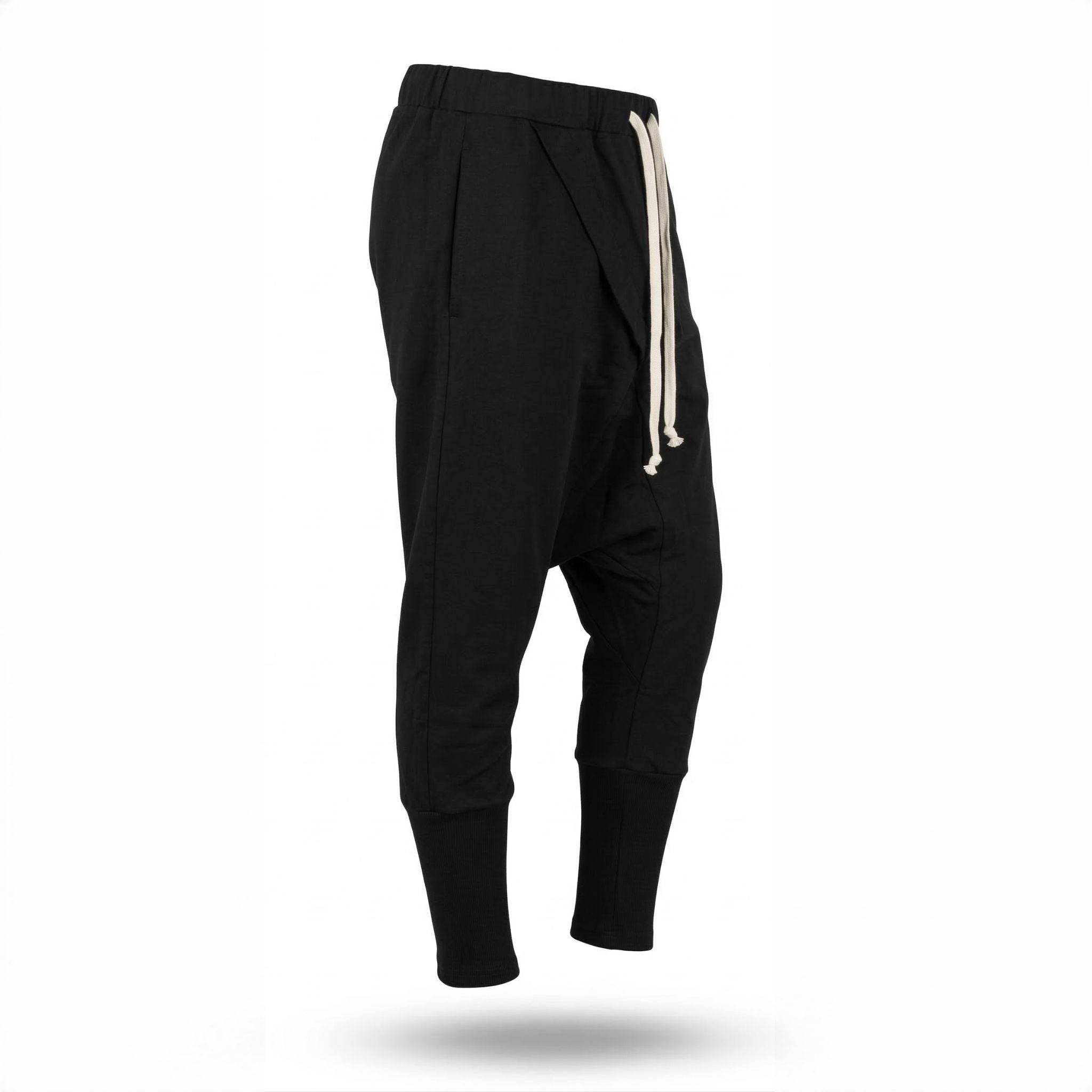 Pantaloni negri bărbătești cu tur și croială mulată pe gambă – Stil modern și dinamic