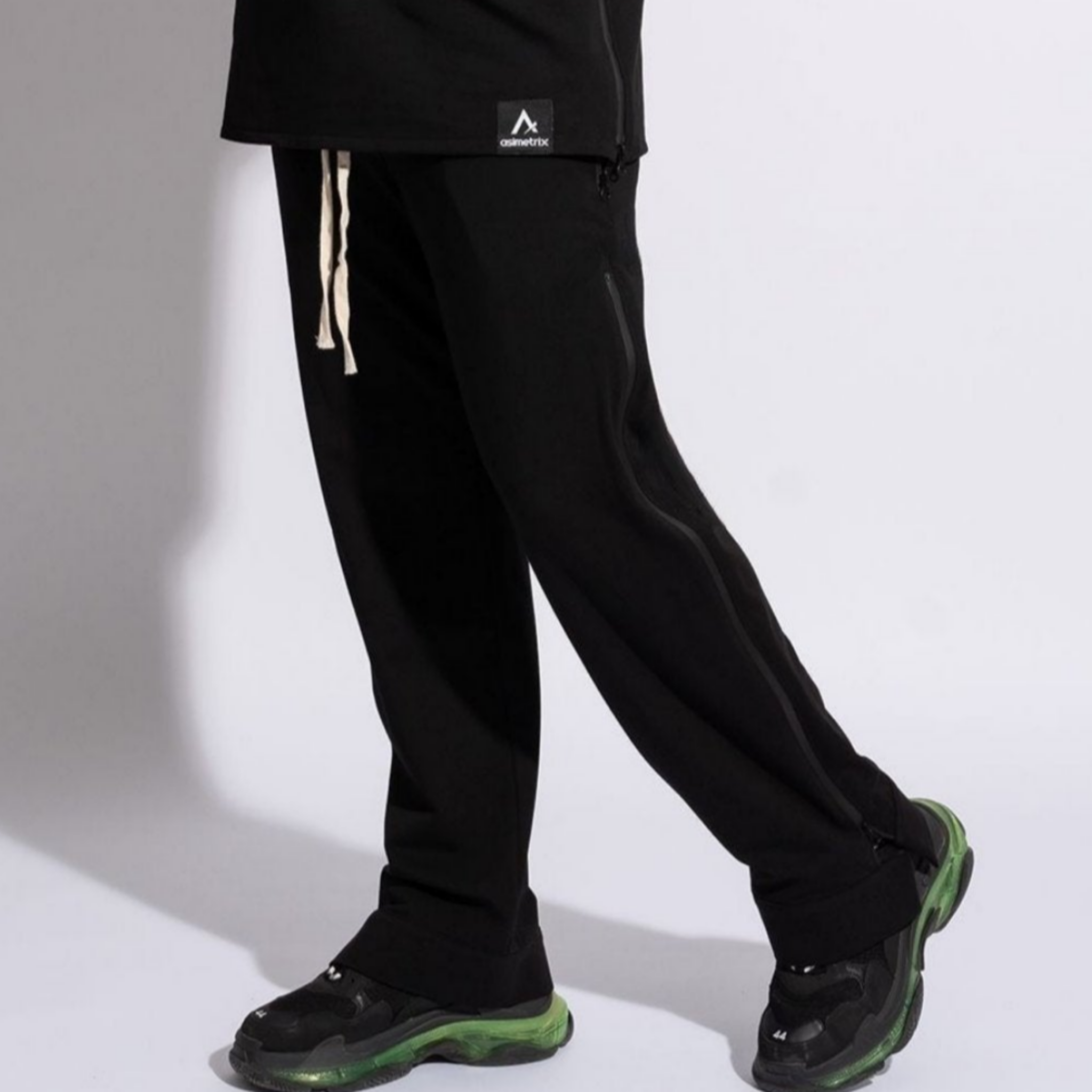 pantaloni trening barbatesti drepti cu fermoare laterale