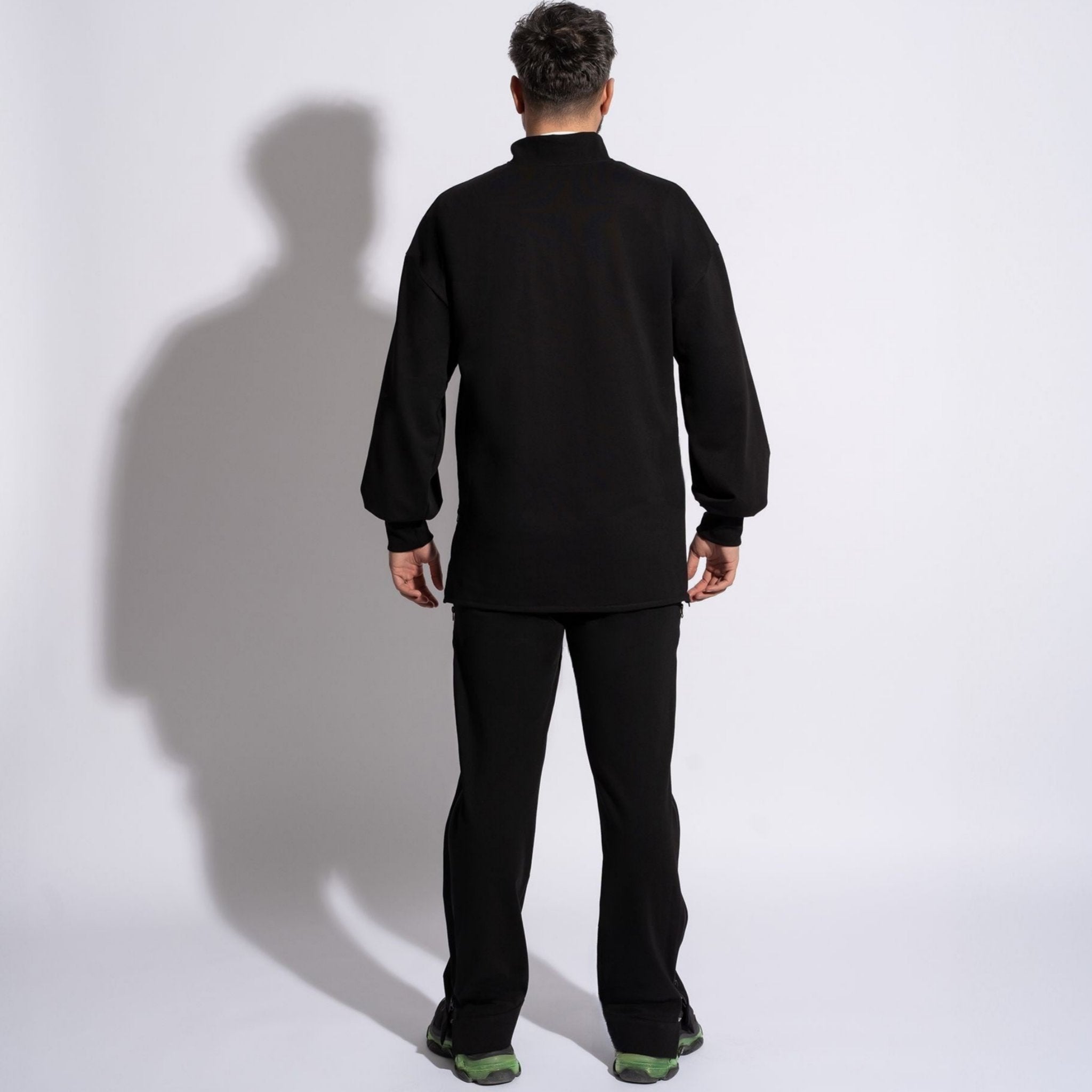 pantaloni trening barbatesti drepti cu fermoare laterale