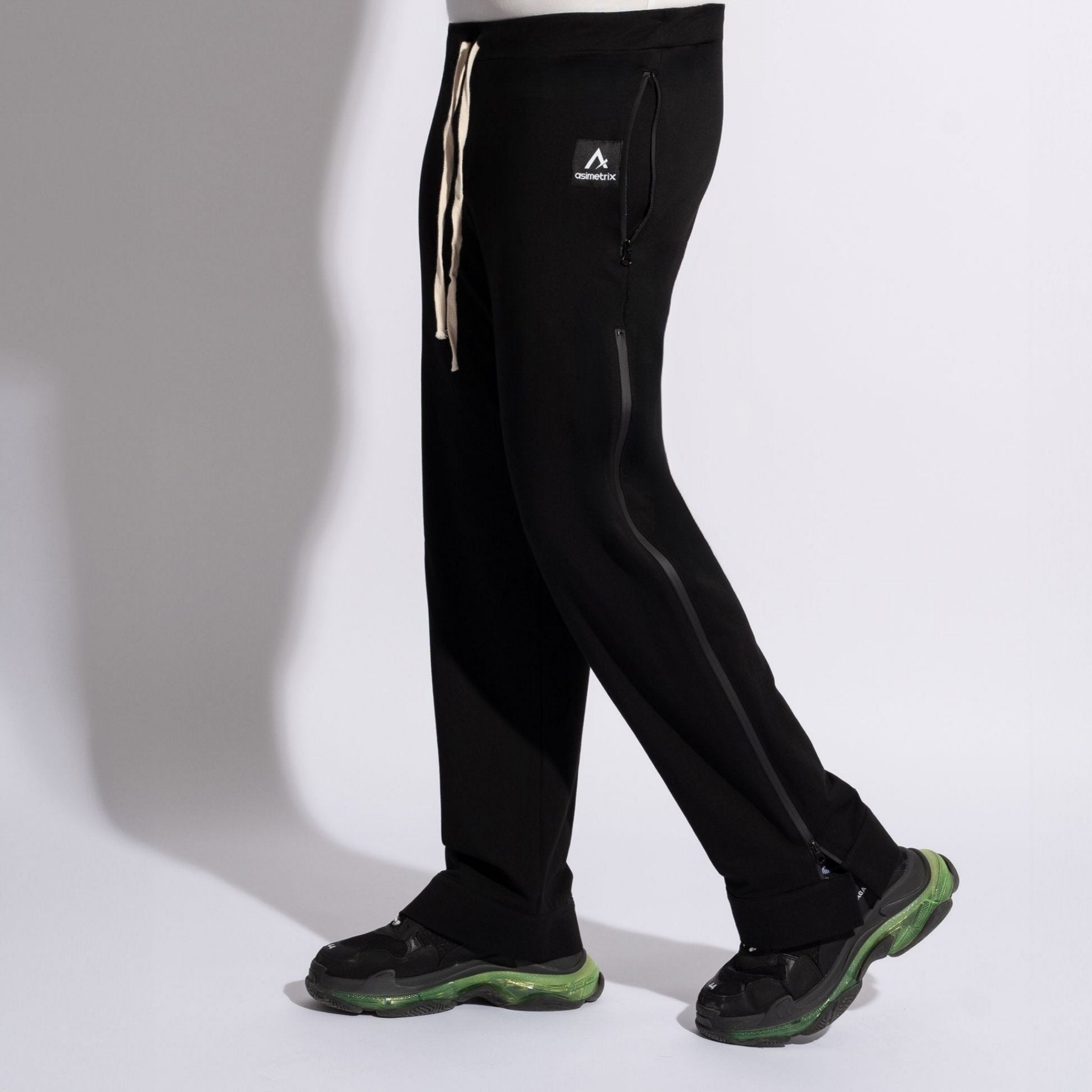 pantaloni trening barbatesti drepti cu fermoare laterale