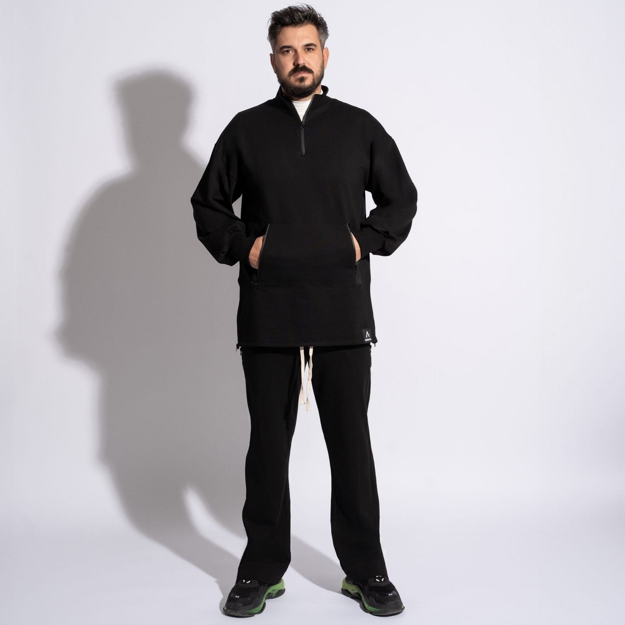 pantaloni trening barbatesti drepti cu fermoare laterale