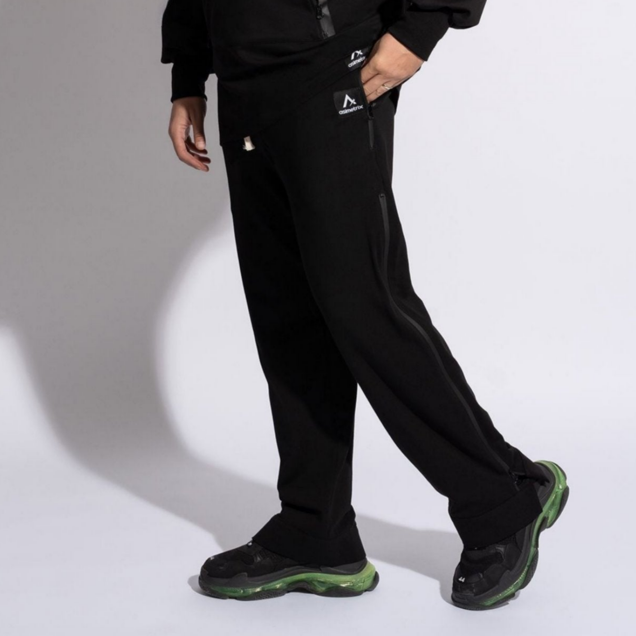 pantaloni trening barbatesti drepti cu fermoare laterale