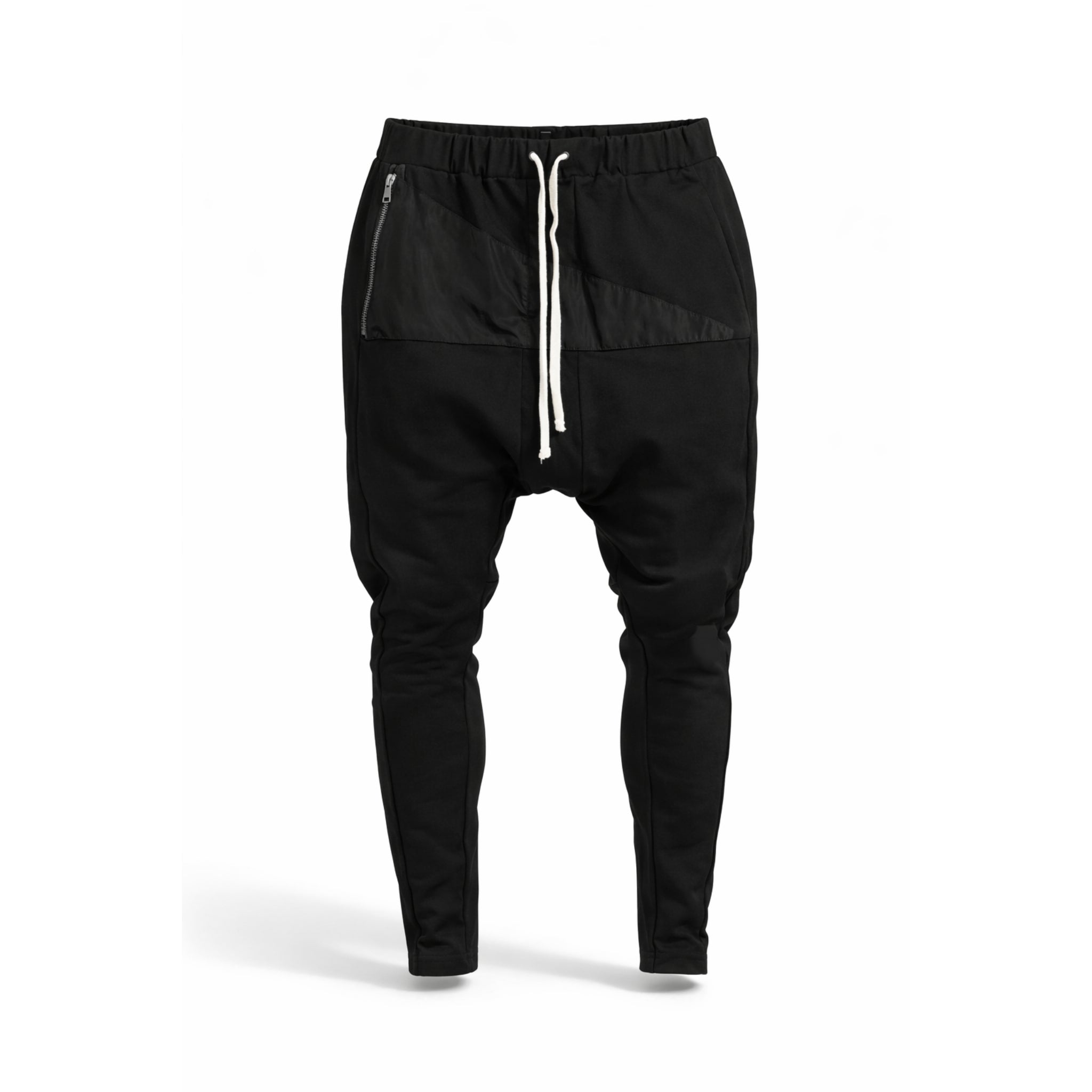 Pantaloni bărbătești conici cu tur și buzunar triunghiular din fâș – Stil modern și funcțional