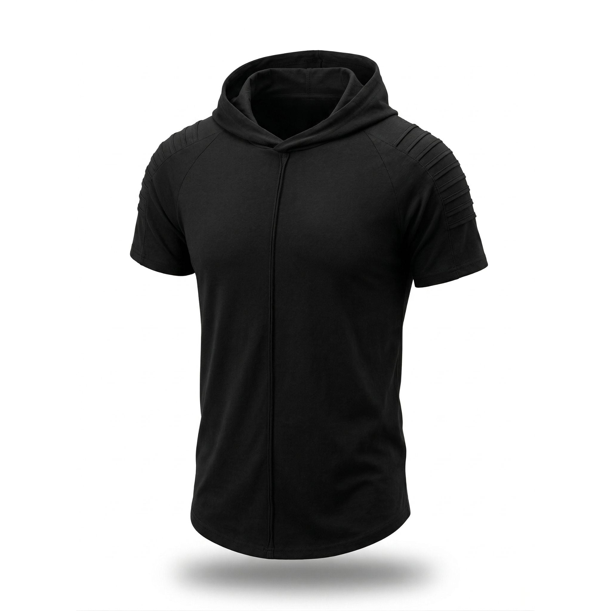 Tricou negru cu gluga tip hanorac – Stil Urban Modern