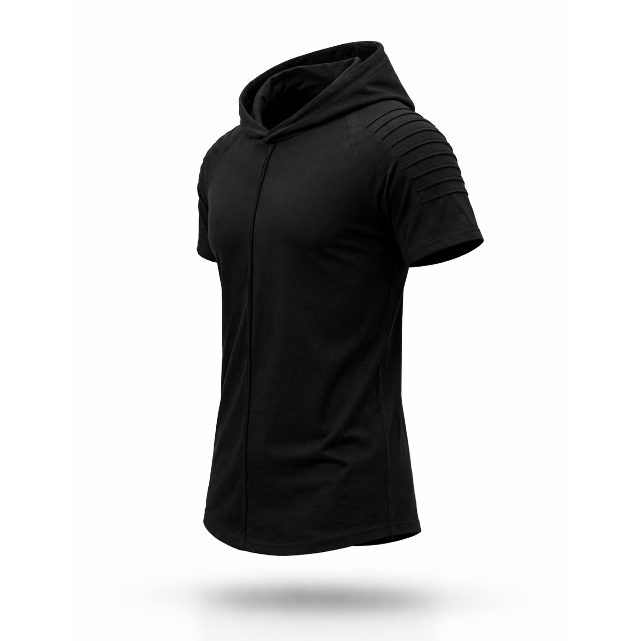 Tricou negru cu gluga tip hanorac – Stil Urban Modern