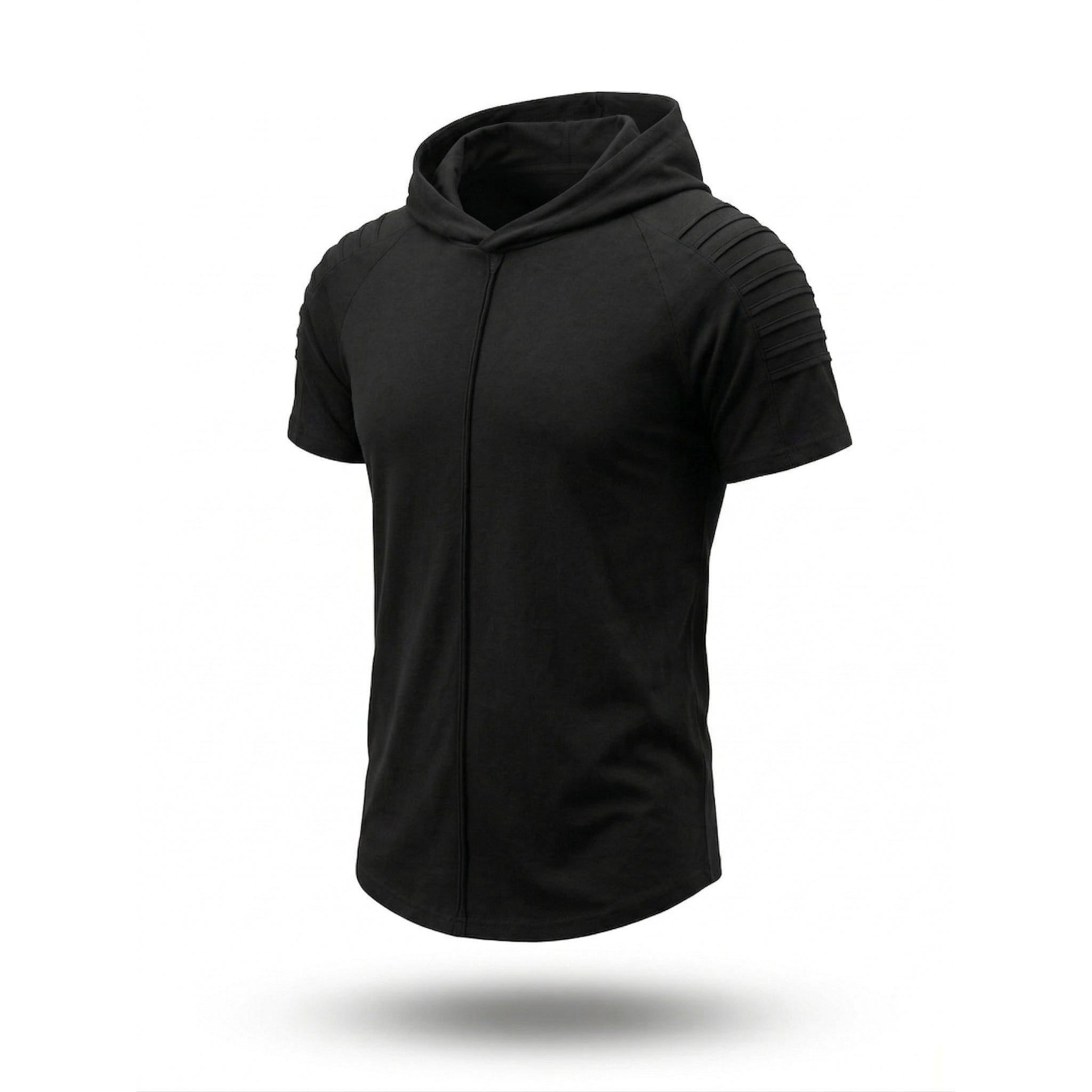 Tricou negru cu gluga tip hanorac – Stil Urban Modern