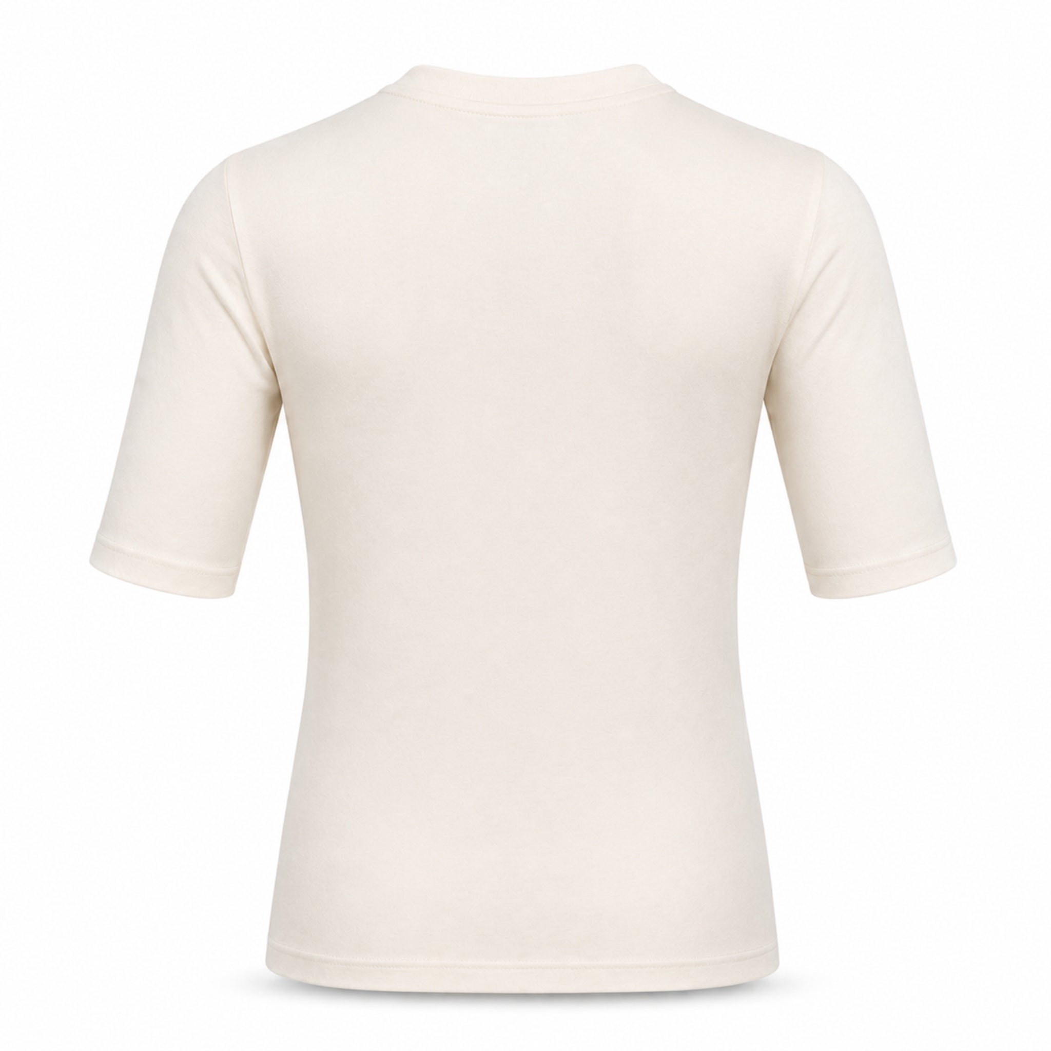 Tricou bărbați alb ecru slim fit cu decolteu în V - Jersey Subțire, Respirabil, Calitate Premium