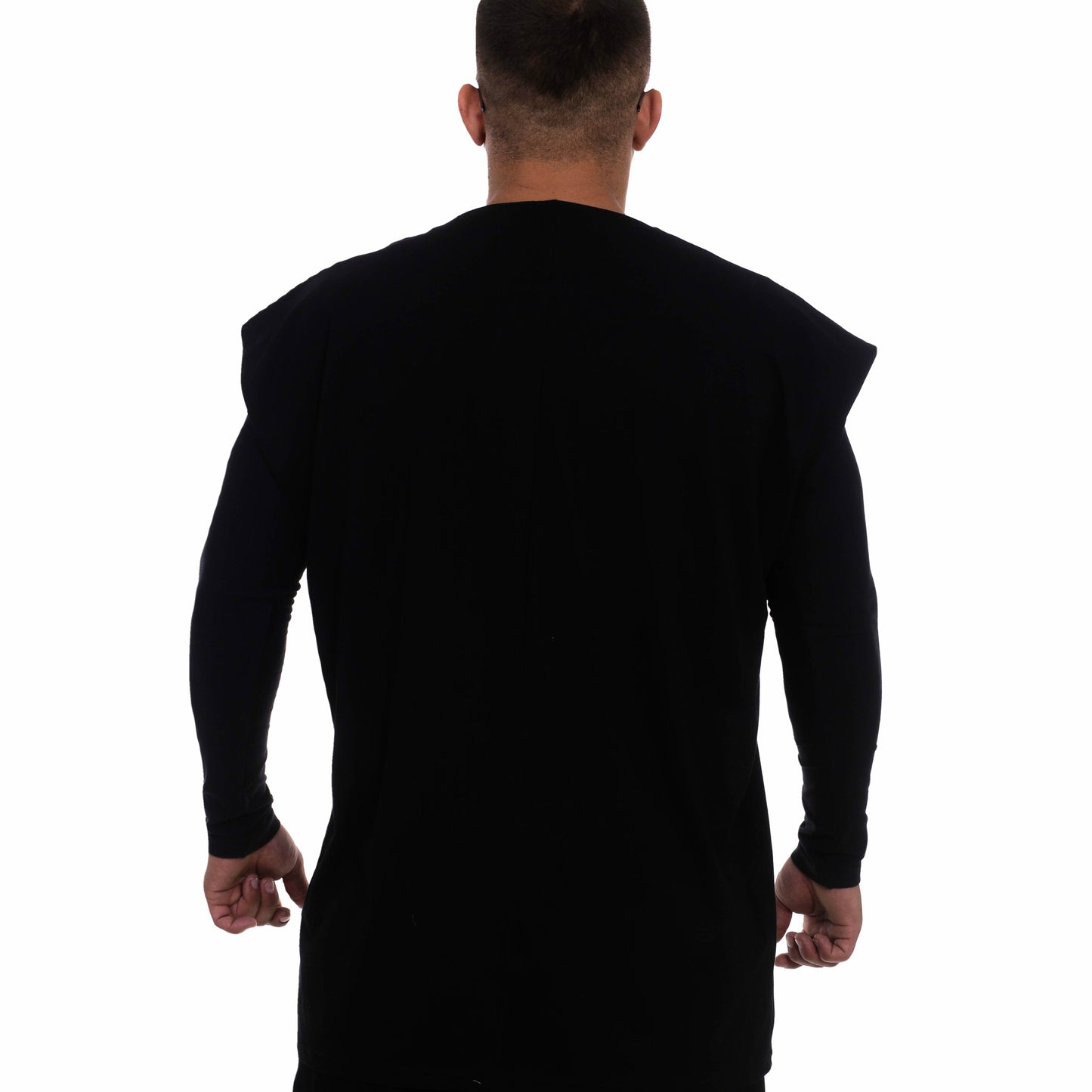 vagabond reflectss asimetrix Tricou negru oversized fara maneca