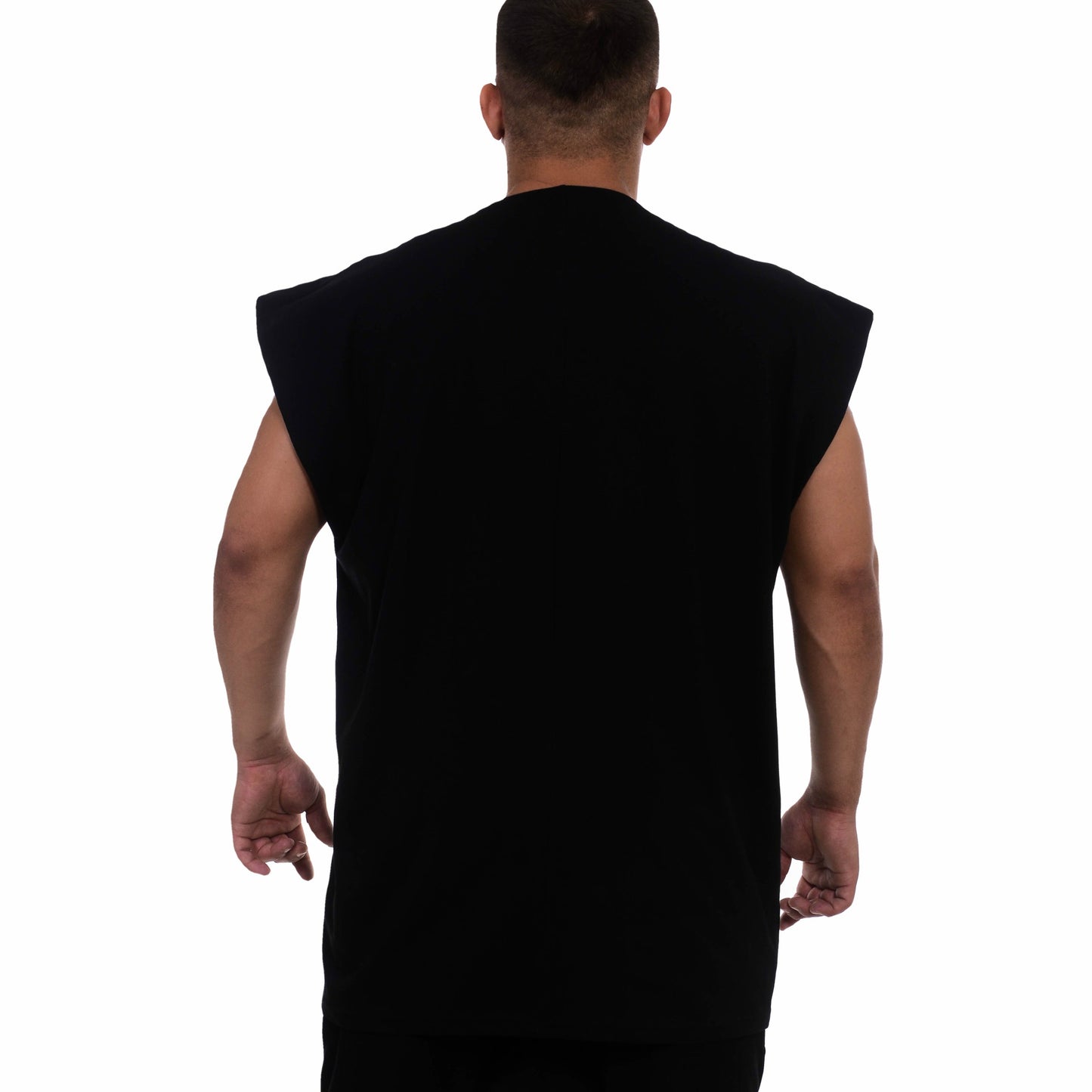 vagabond reflectss asimetrix Tricou negru oversized fara maneca