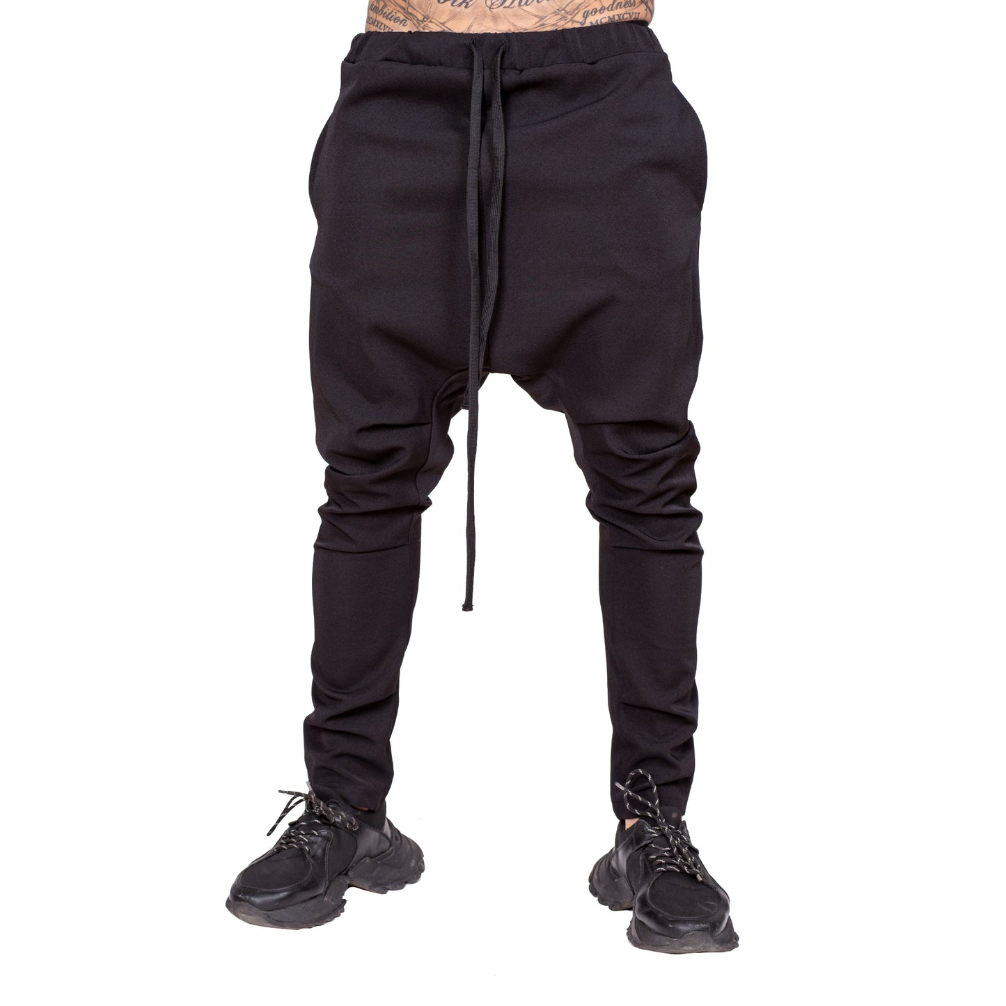 Pantaloni negri, conici, cu tur PN14