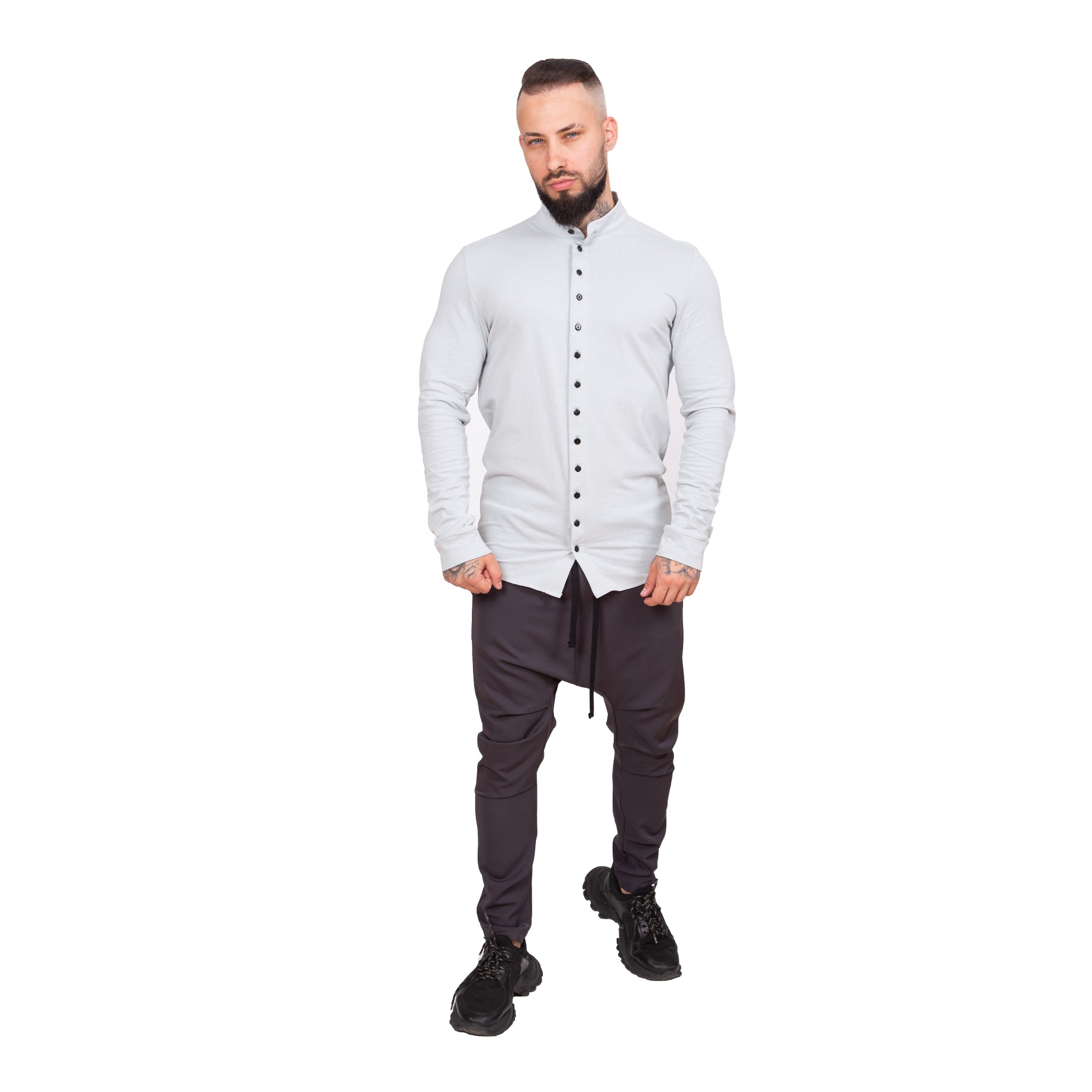 Pantaloni gri, conici, cu tur PG14