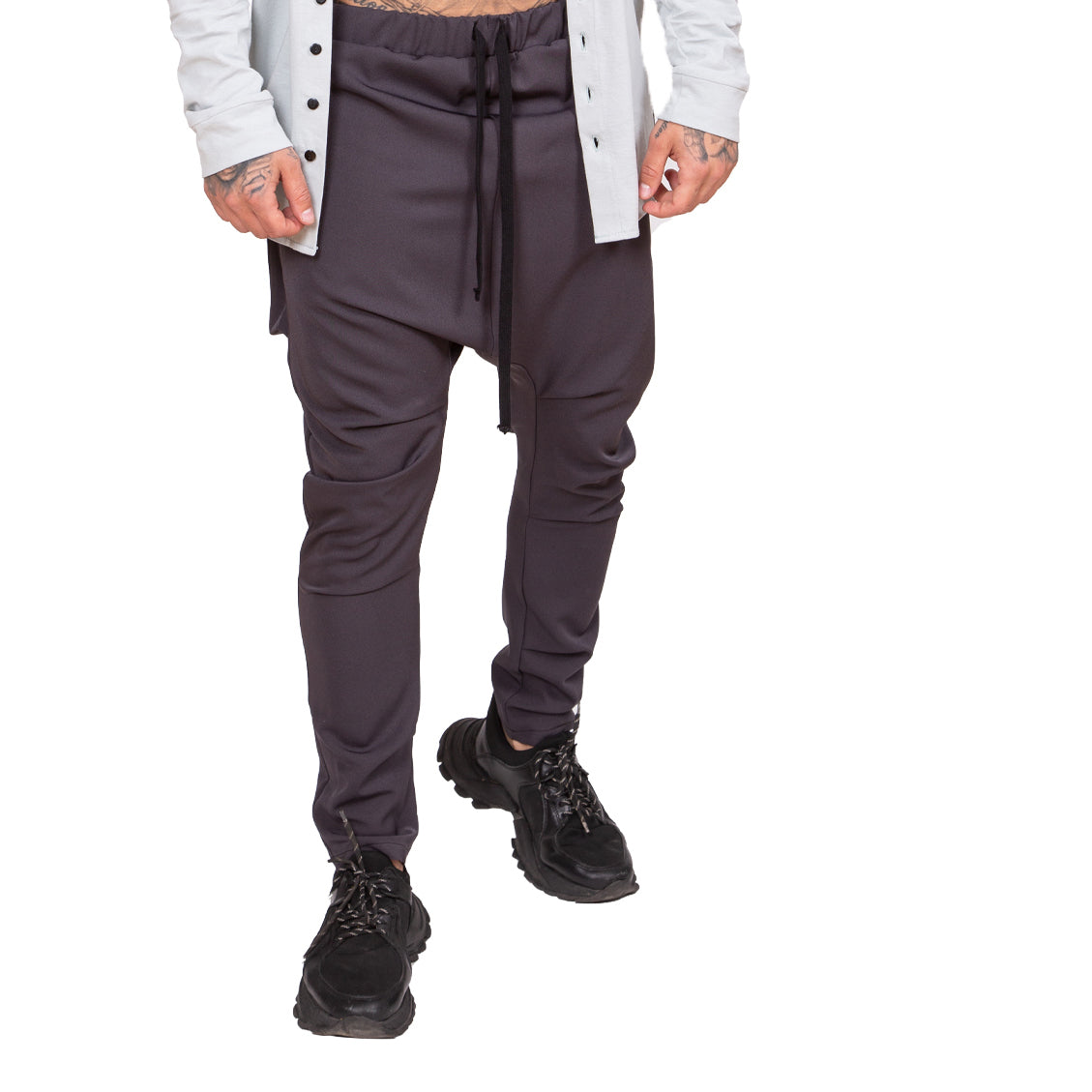 Pantaloni gri, conici, cu tur PG14