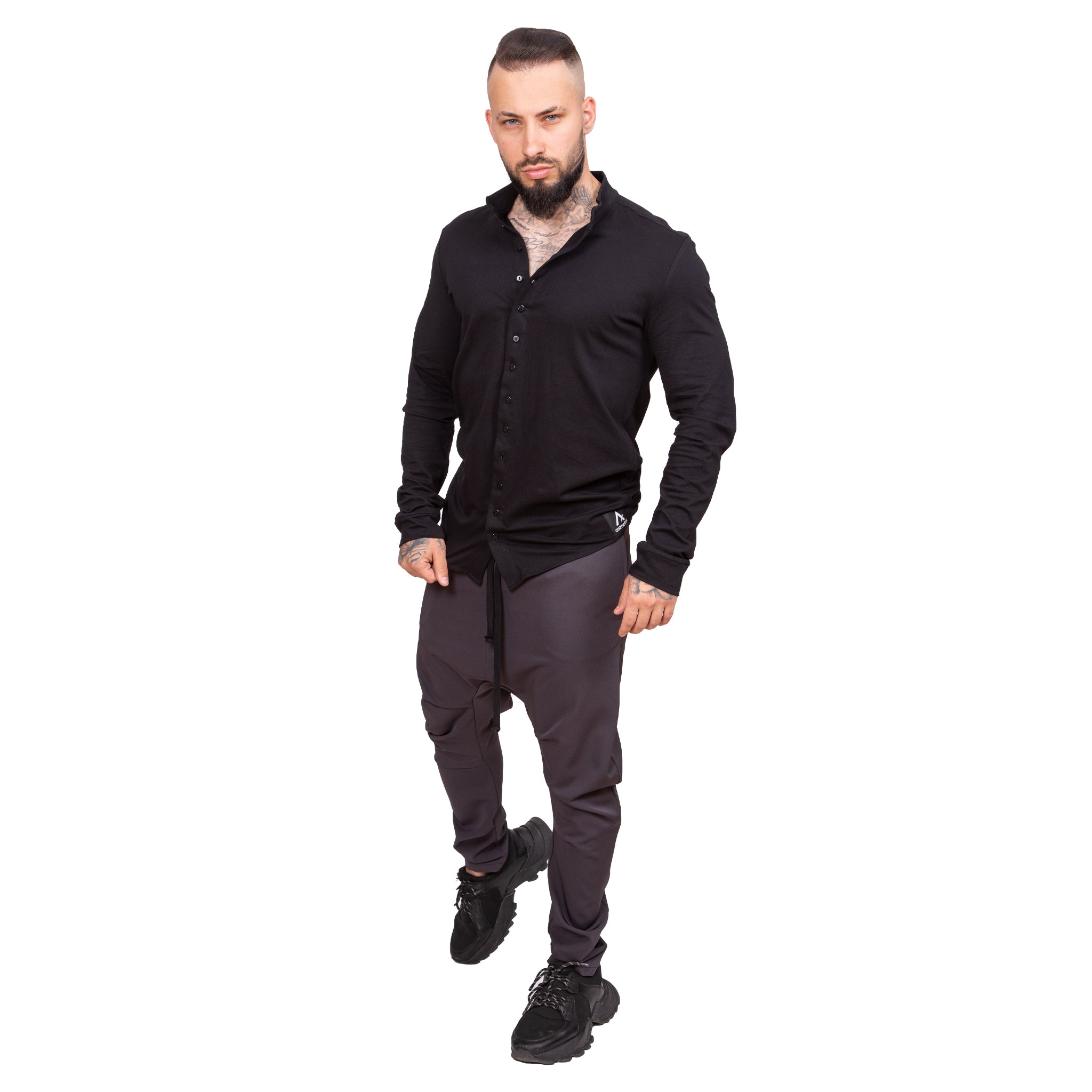 Pantaloni gri, conici, cu tur PG14