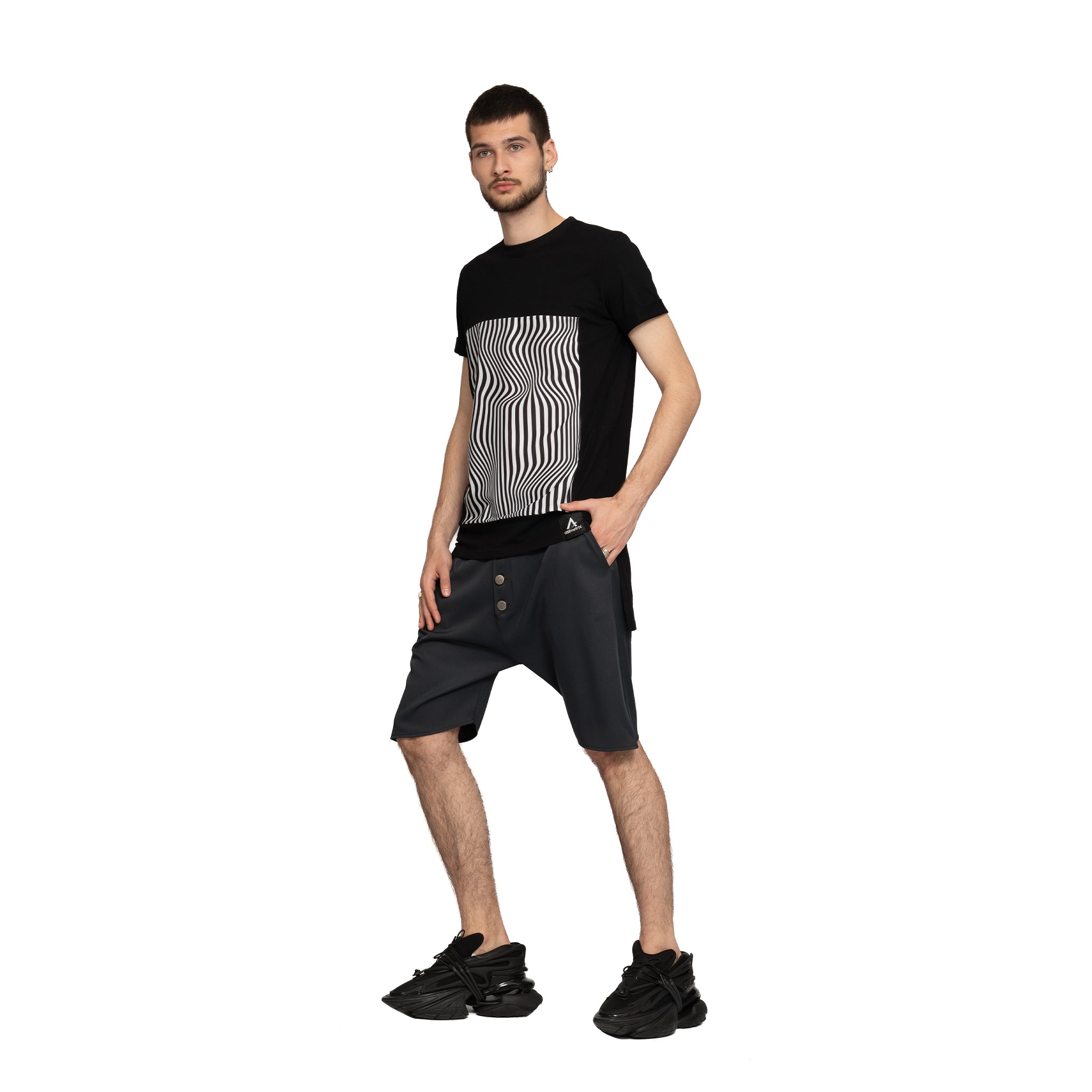 vagabond reflectss asimetrix pantaloni scurti cu tur lasat