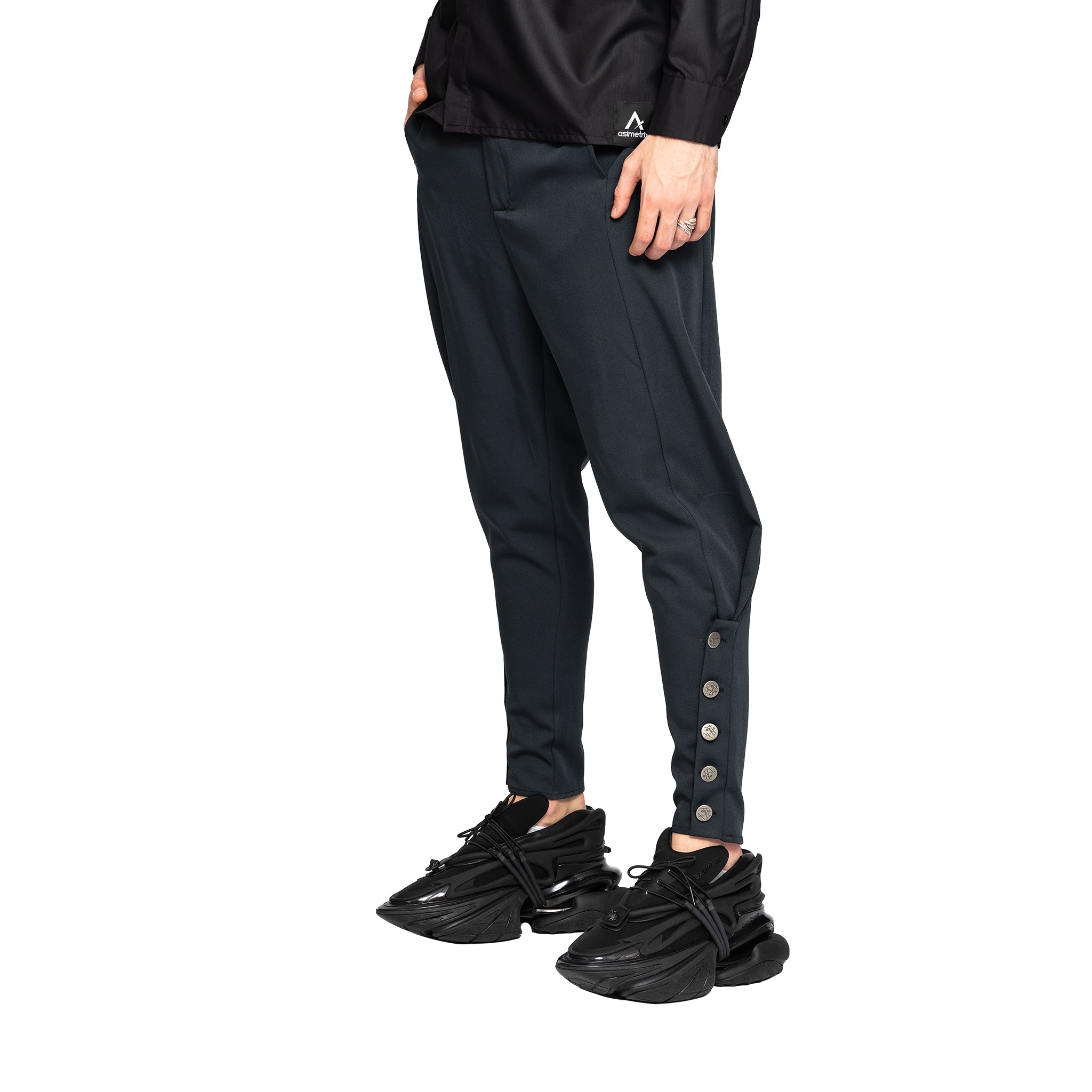 vagabond reflectss asimetrix pantaloni conici cu tur lasat