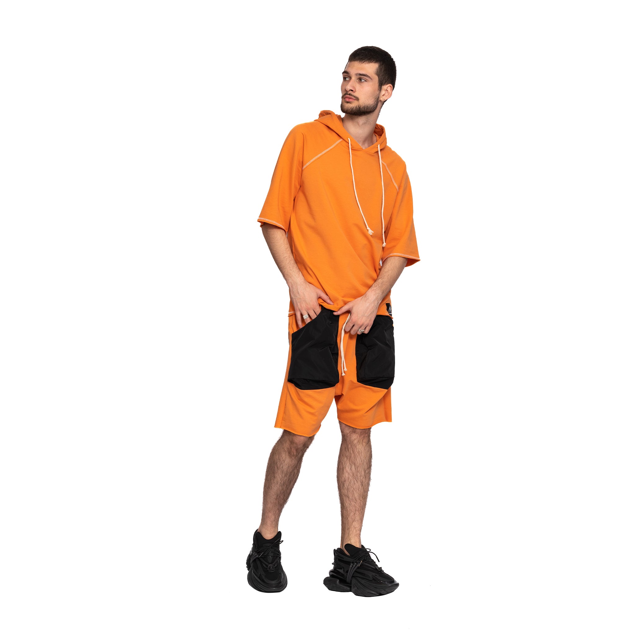vagabond reflectss asimetrix pantaloni scurti cu tur lasat