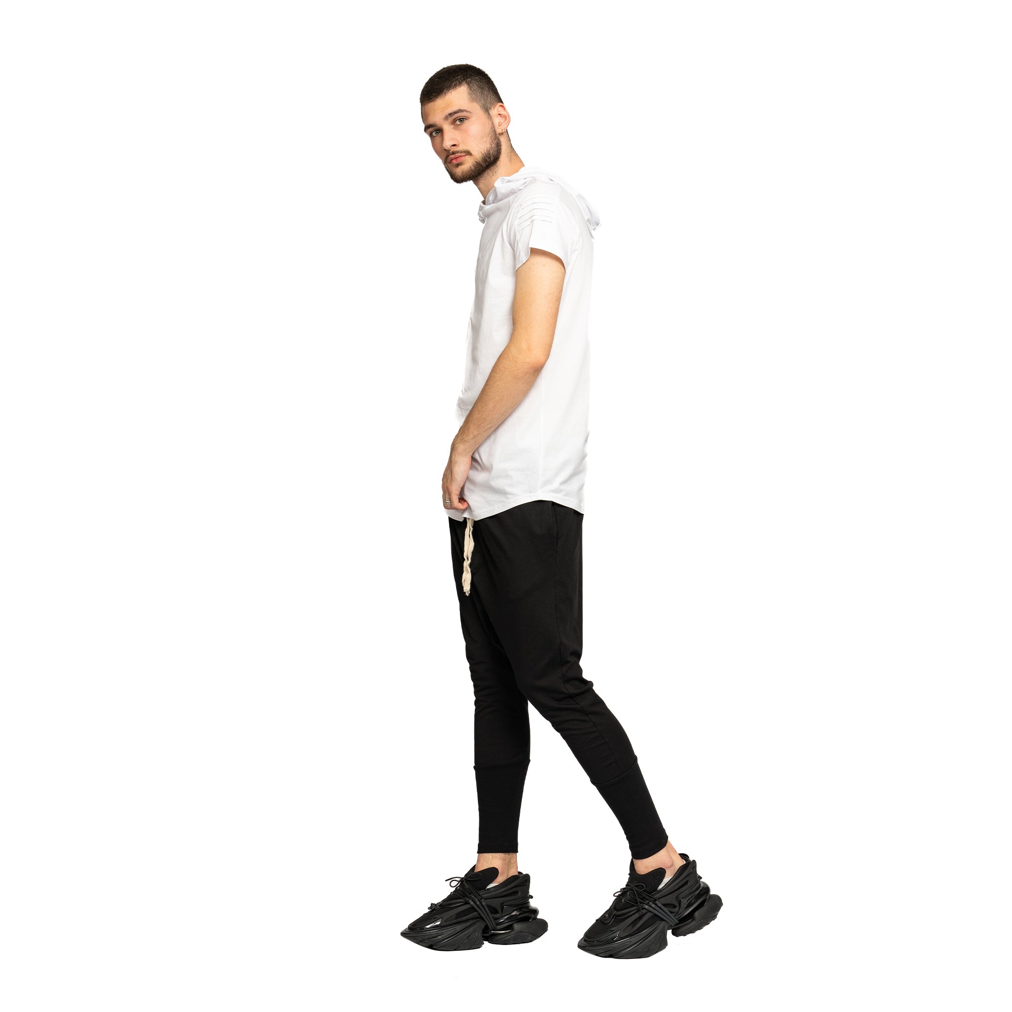 vagabond reflectss tricou alb tip hanorac cu gluga