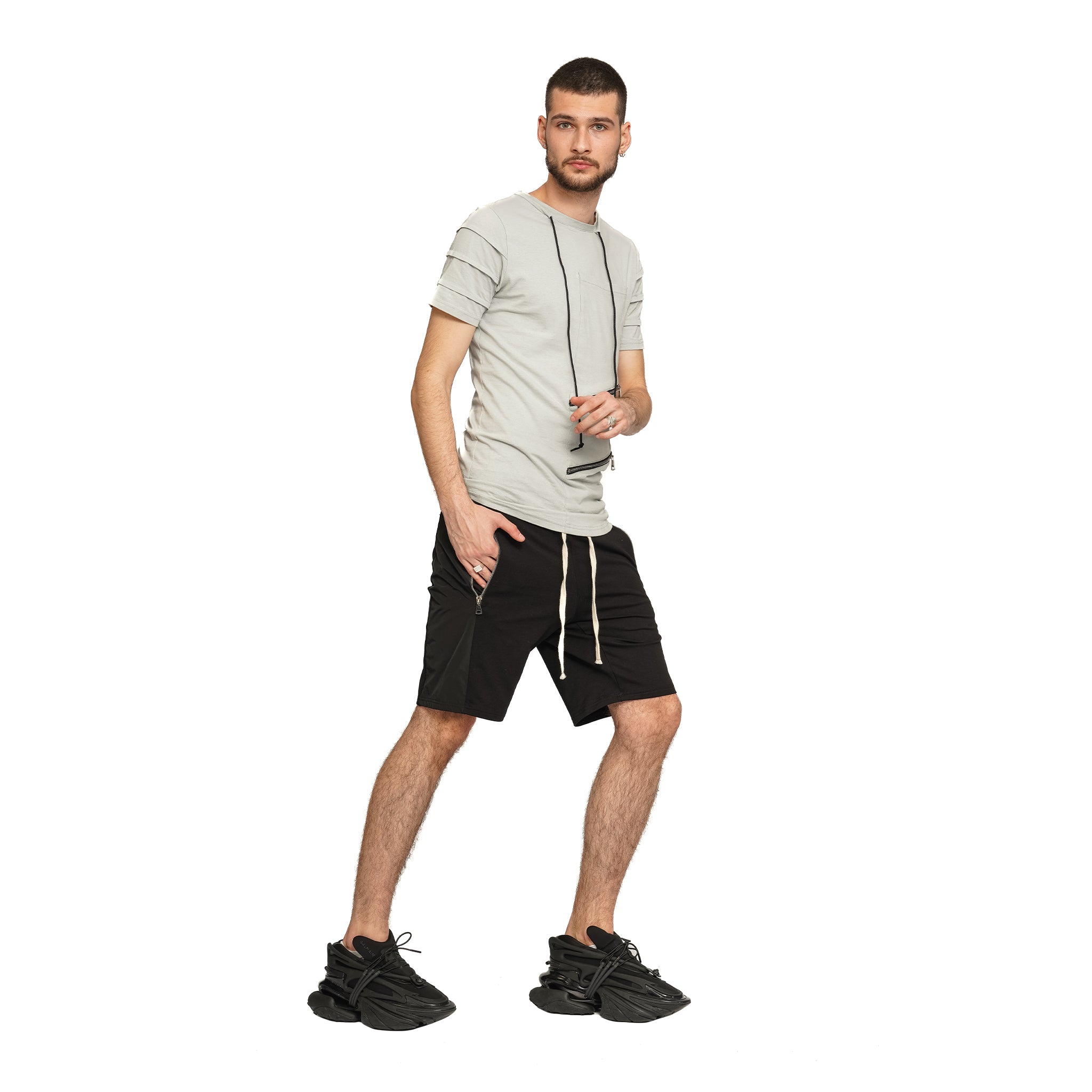 vagabond reflectss pantaloni scurti cu aplicatie din fas pe lateral