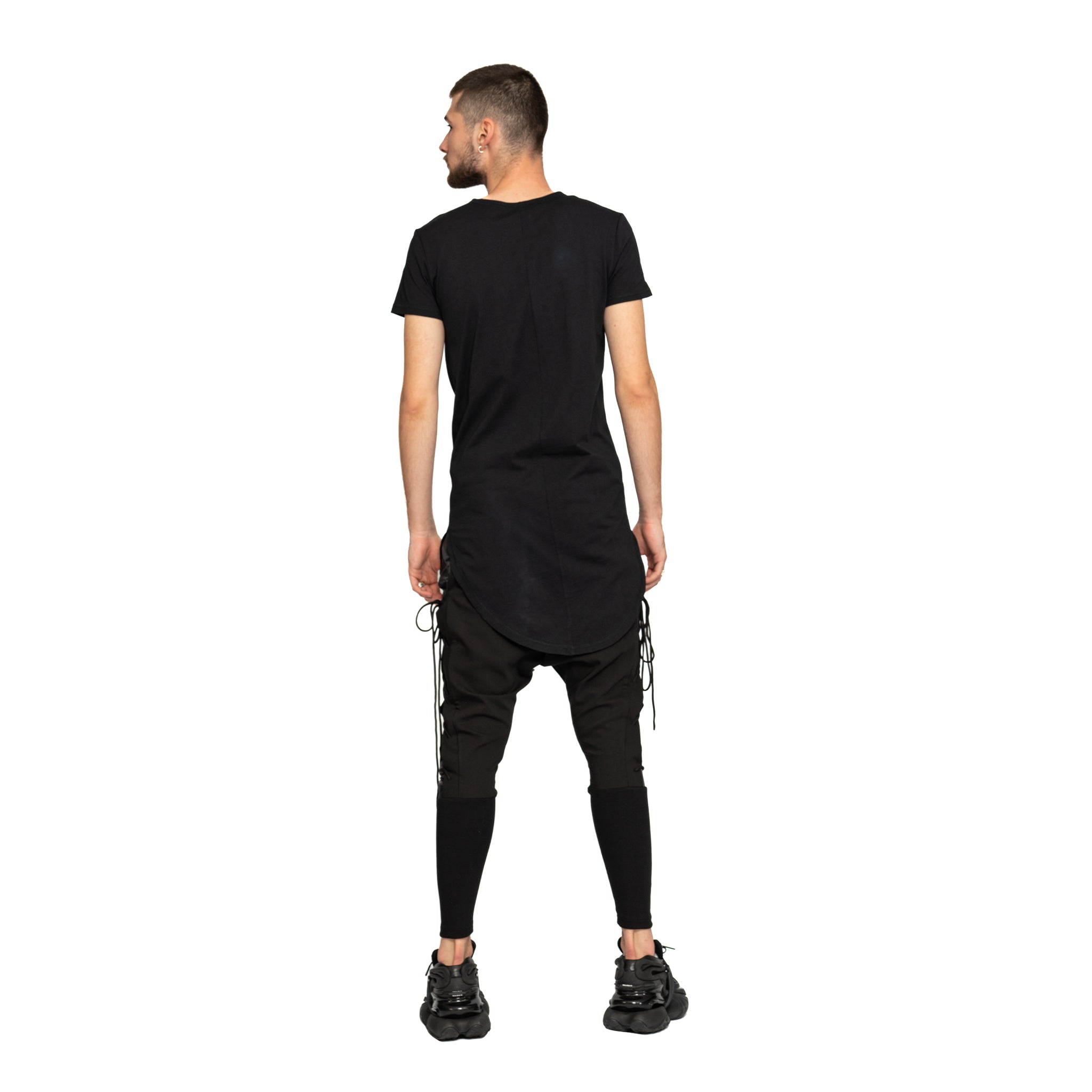 reflectss vagabond tricou barbatesc negru long line perforat