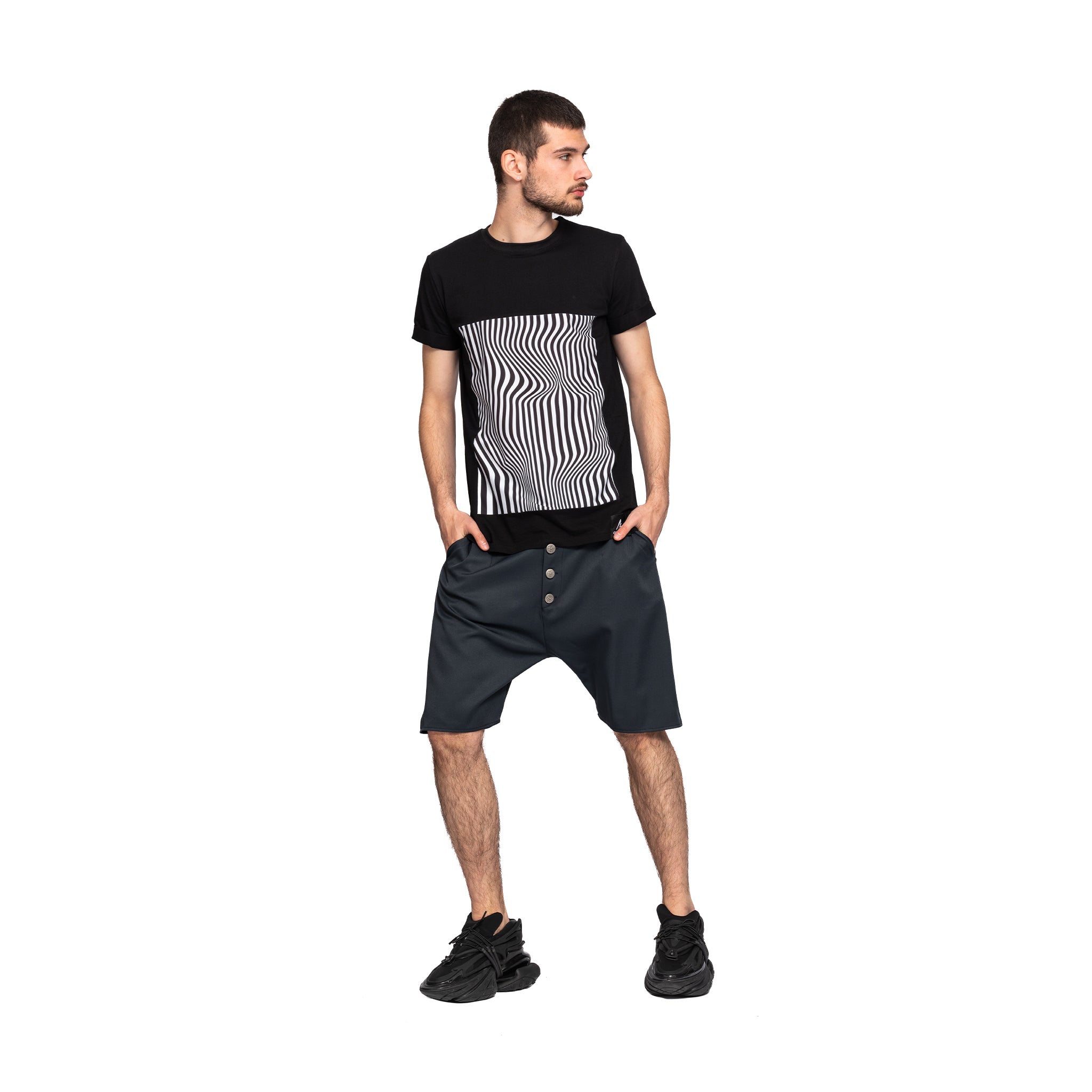 vagabond reflectss asimetrix pantaloni scurti cu tur lasat